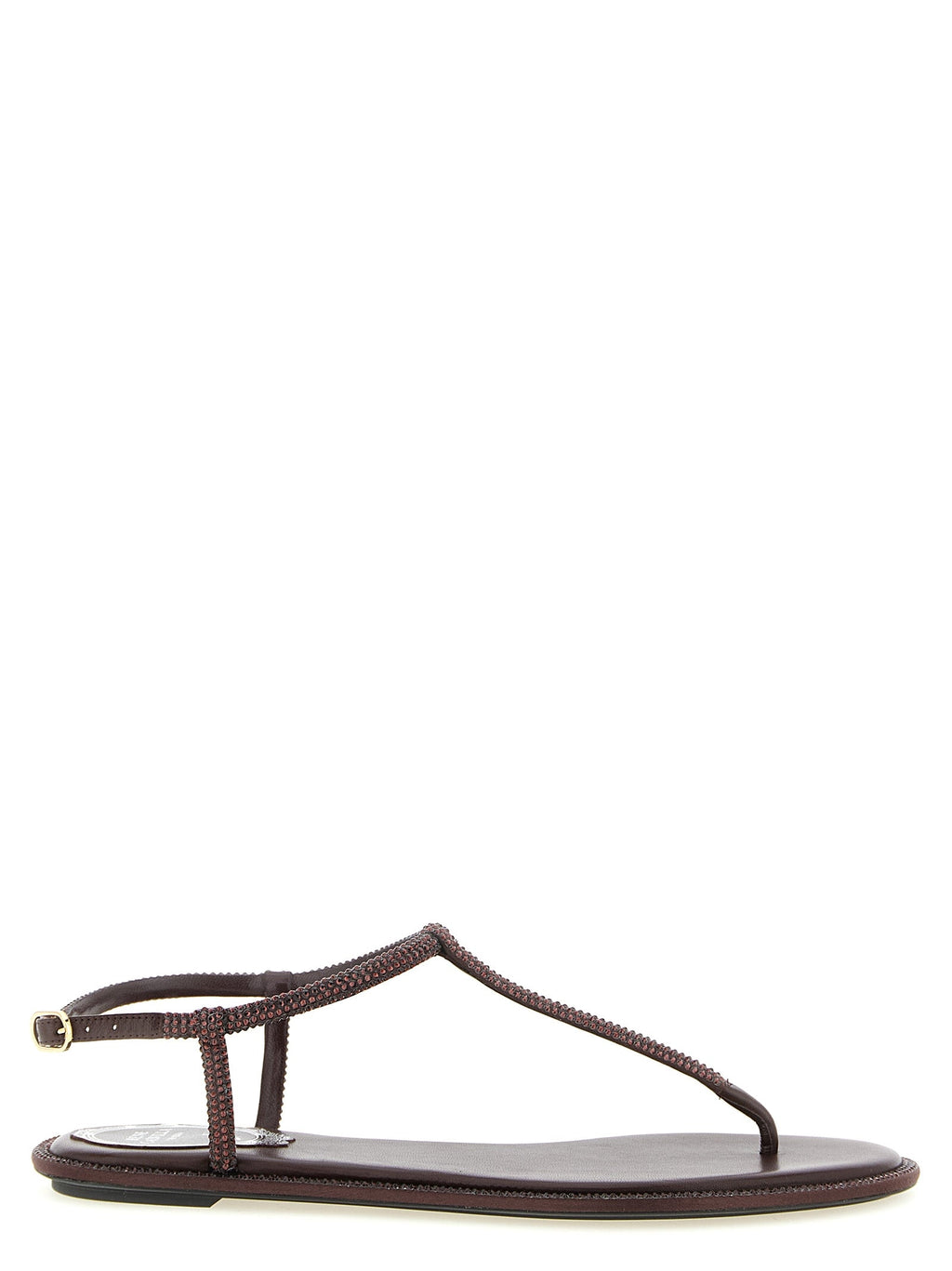RENE CAOVILLA Brown Viscose Flat Sandals
