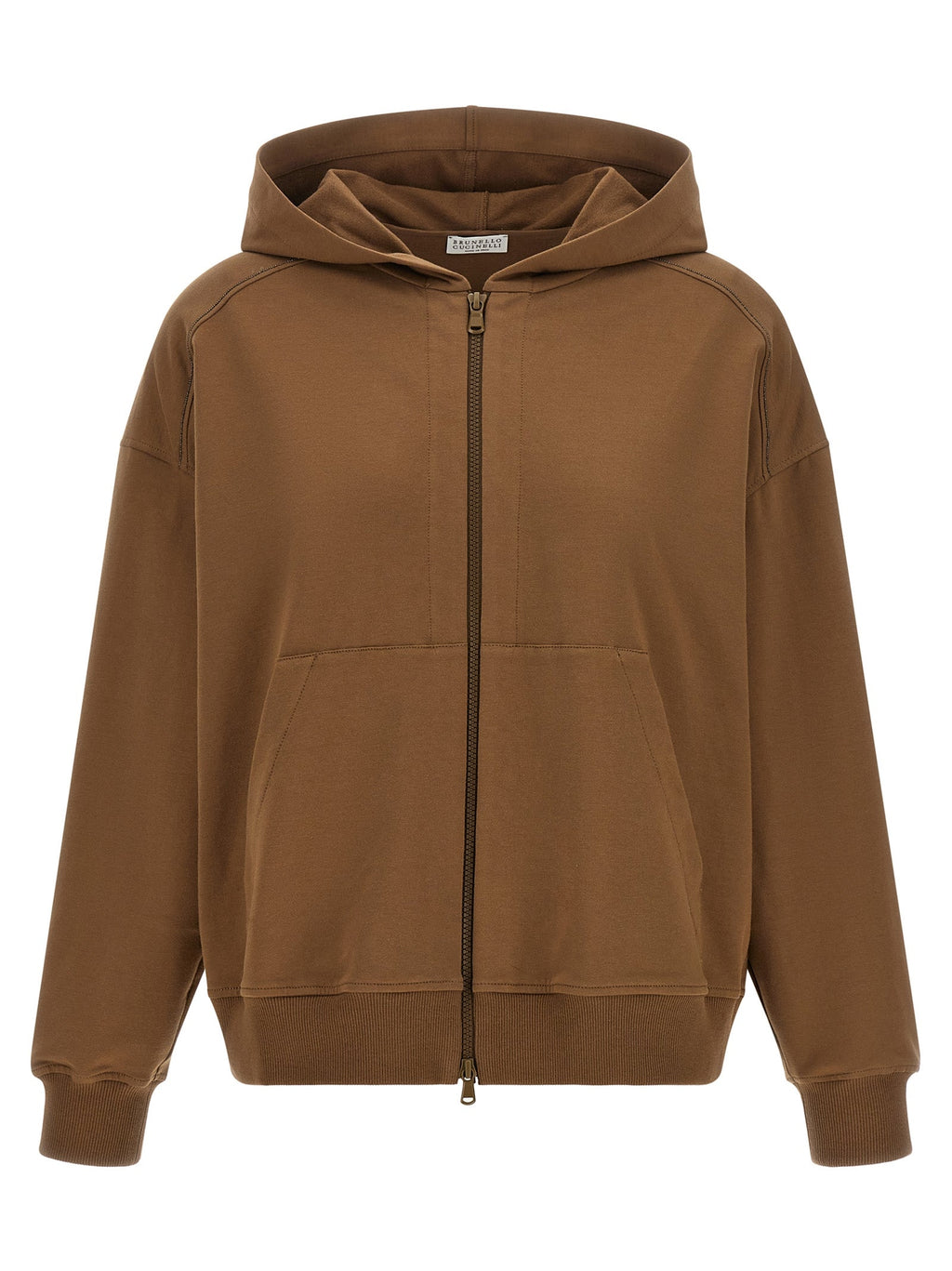 Brunello Cucinelli Brown Cotton Hoodie Brunello Cucinelli