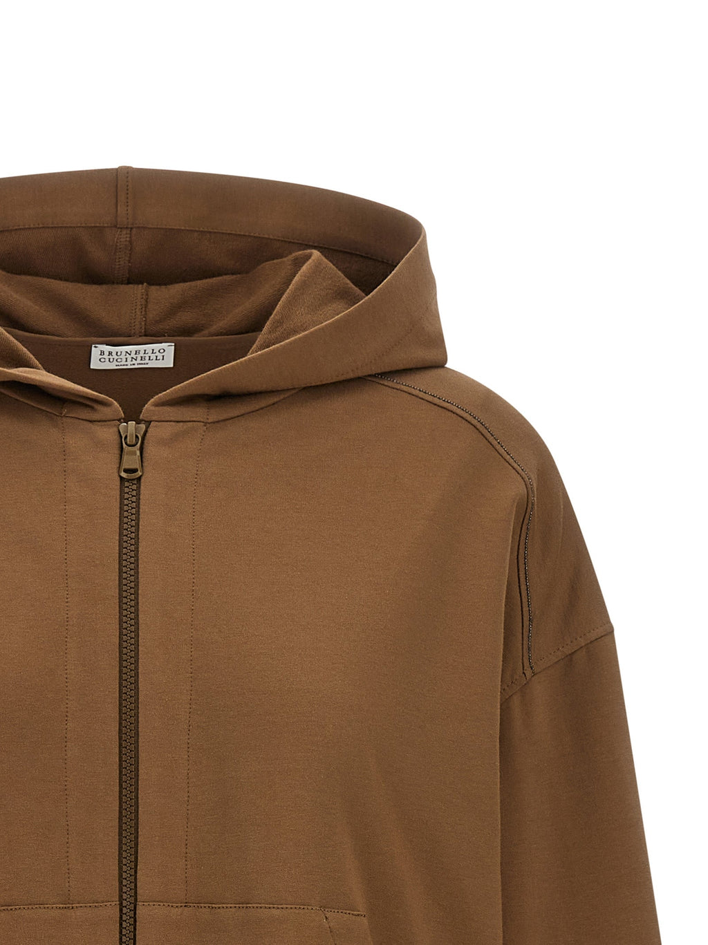Brunello Cucinelli Brown Cotton Hoodie Brunello Cucinelli