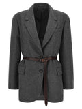 Brunello Cucinelli Gray Virgin Wool Blazer Brunello Cucinelli