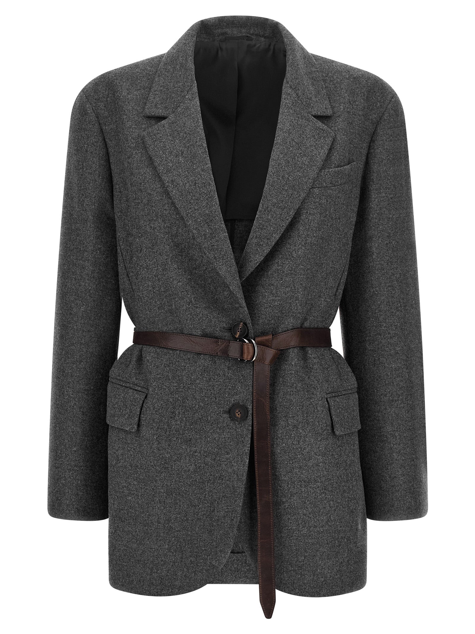 Brunello Cucinelli Gray Virgin Wool Blazer Brunello Cucinelli