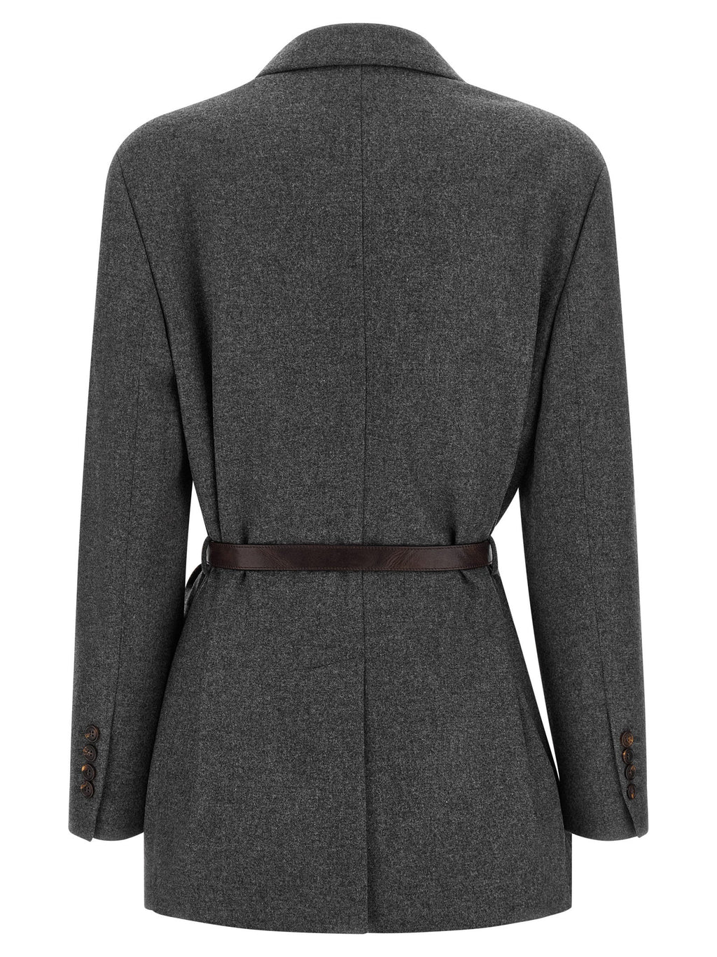 Brunello Cucinelli Gray Virgin Wool Blazer Brunello Cucinelli