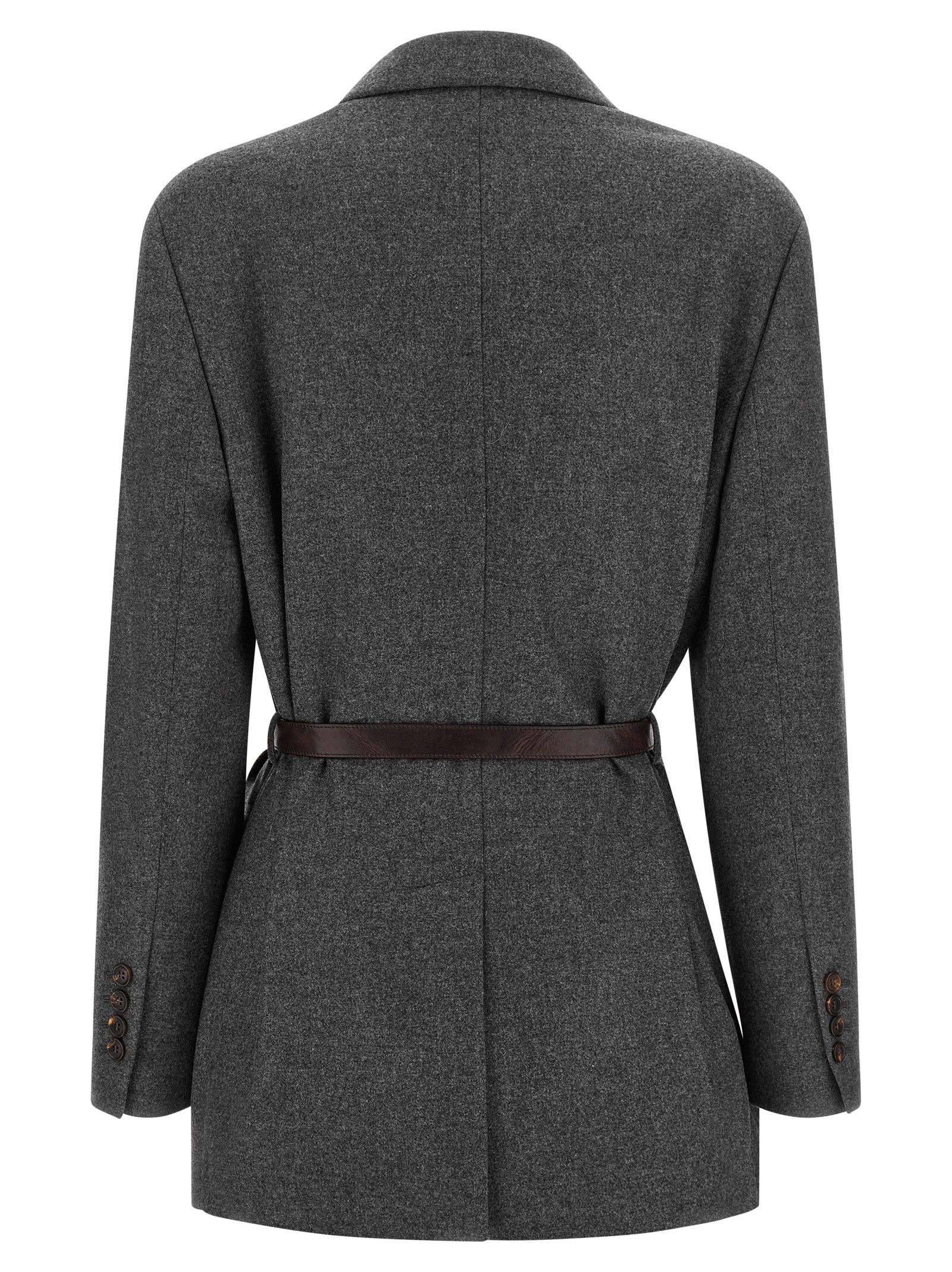 Brunello Cucinelli Gray Virgin Wool Blazer Brunello Cucinelli