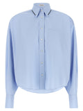 Brunello Cucinelli Blue Cotton Blouse Brunello Cucinelli