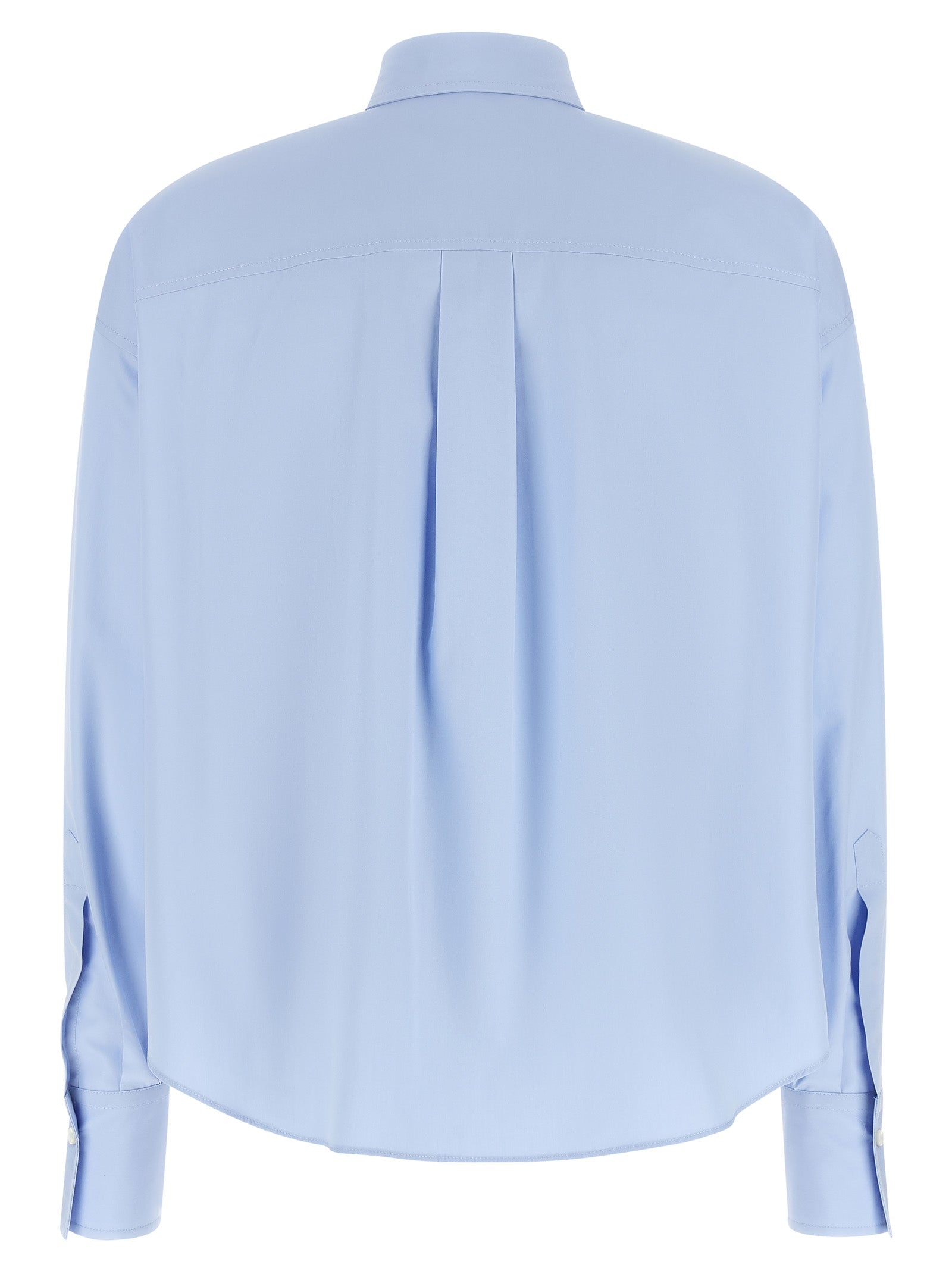 Brunello Cucinelli Blue Cotton Blouse Brunello Cucinelli