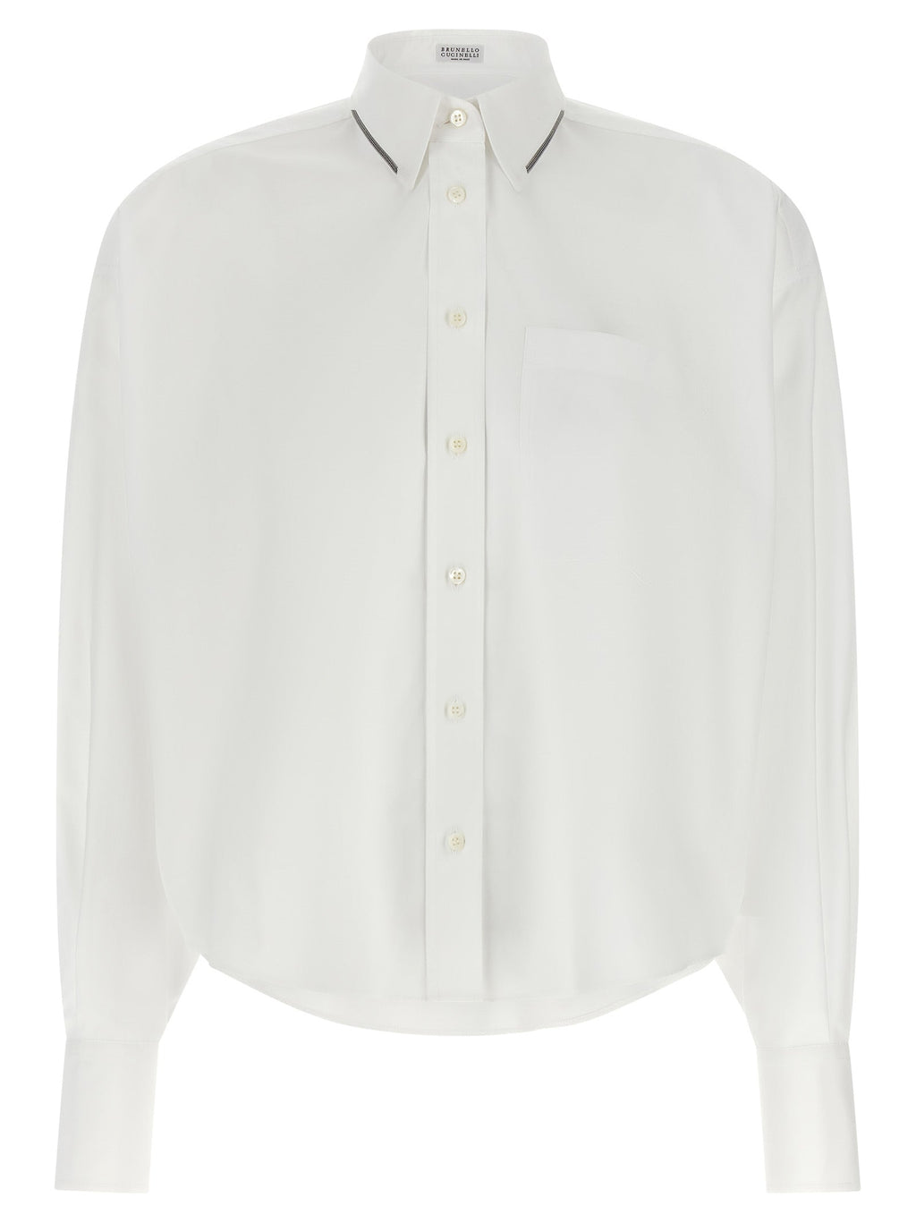 Brunello Cucinelli White Cotton Blouse Brunello Cucinelli