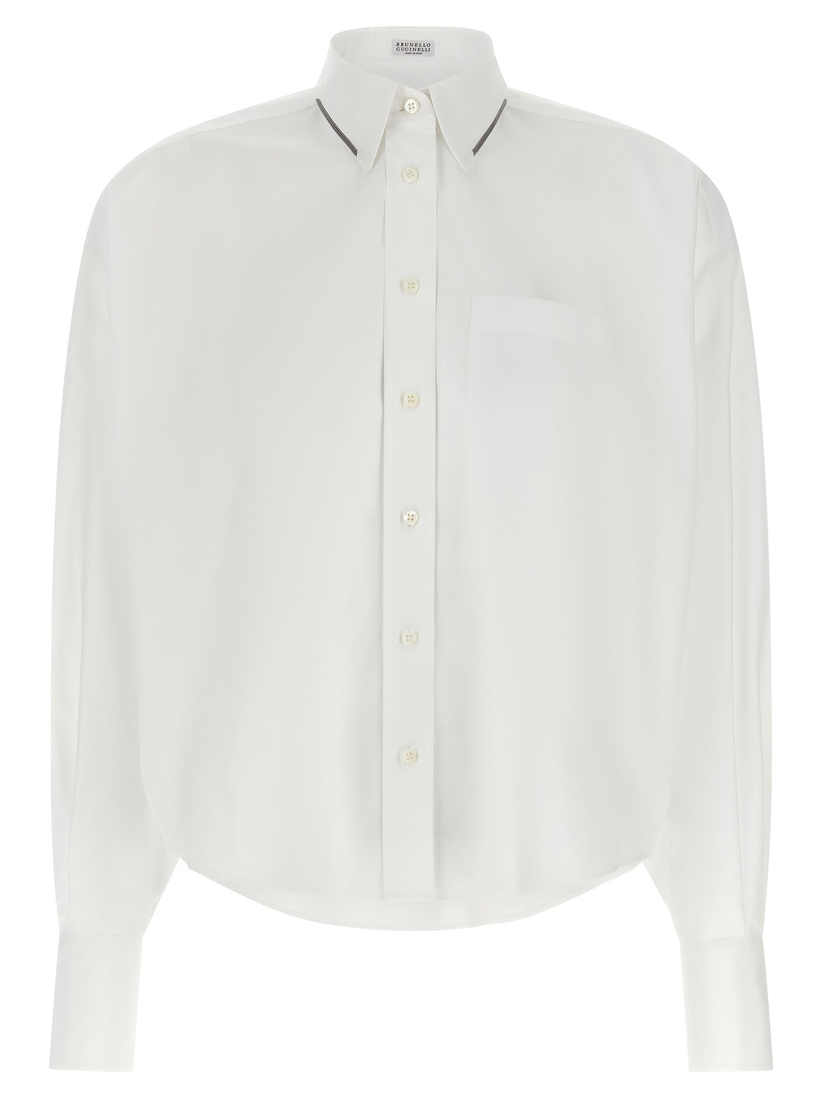 Brunello Cucinelli White Cotton Blouse Brunello Cucinelli