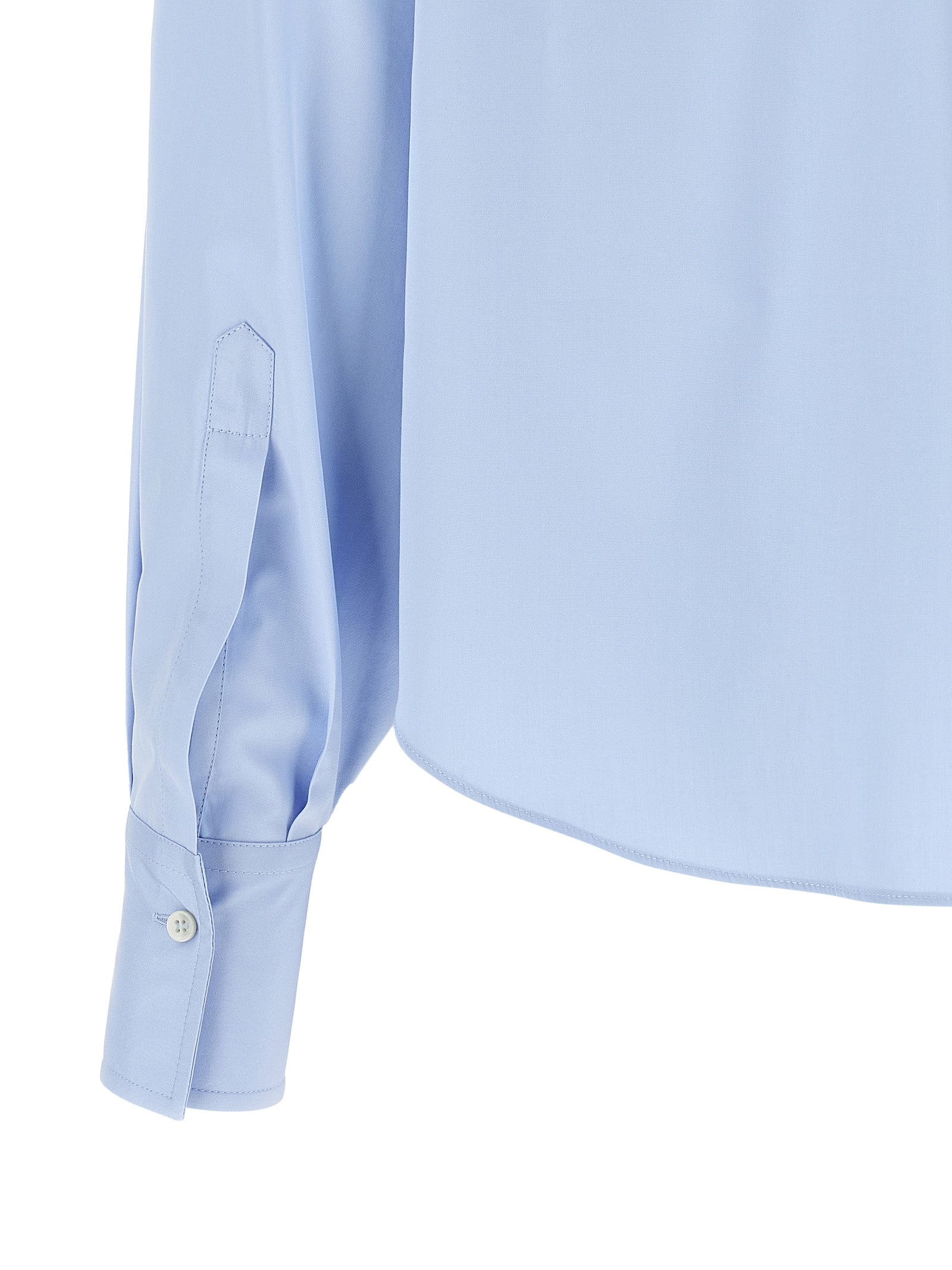 Brunello Cucinelli Blue Cotton Blouse Brunello Cucinelli