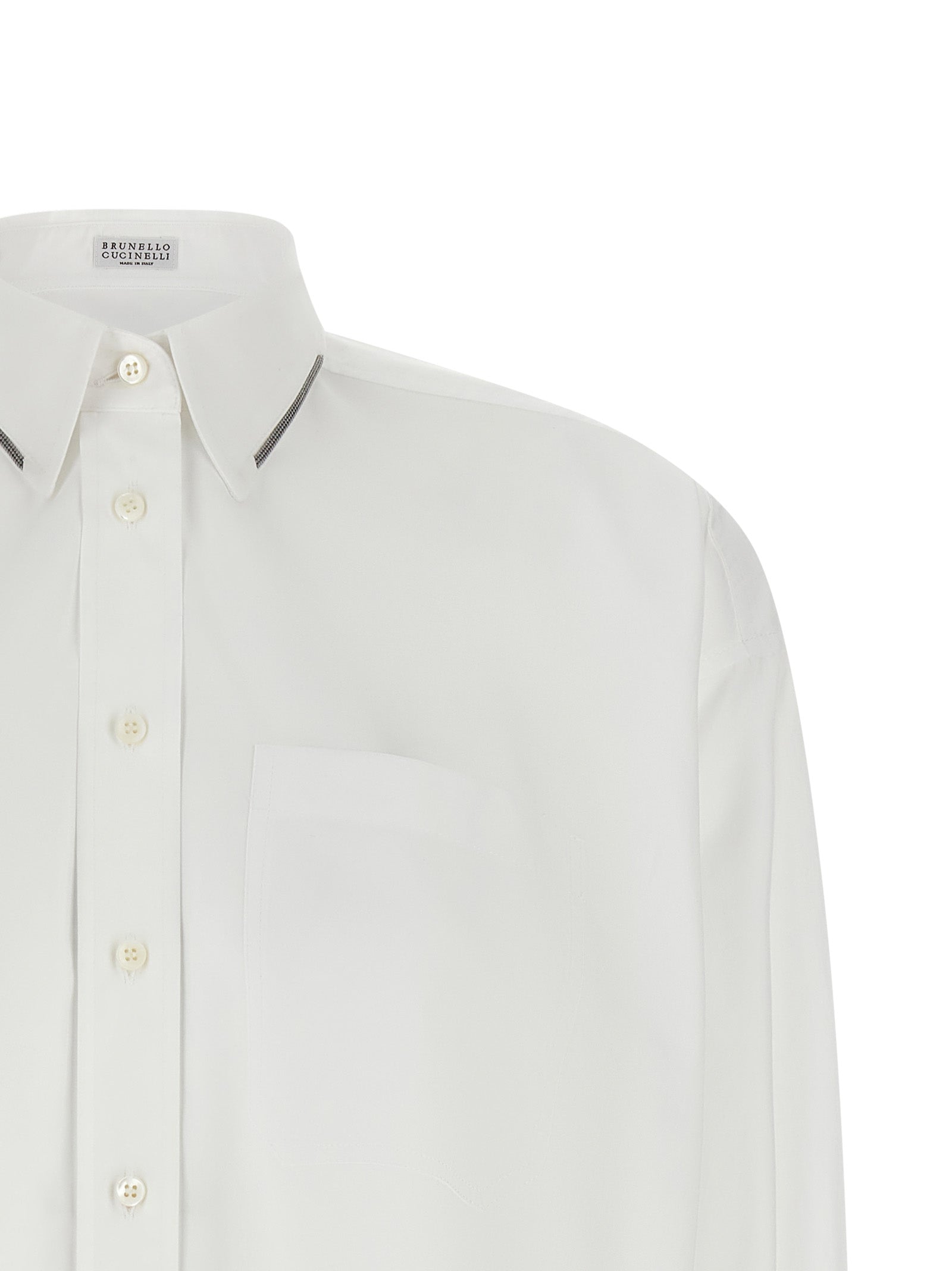 Brunello Cucinelli White Cotton Blouse Brunello Cucinelli