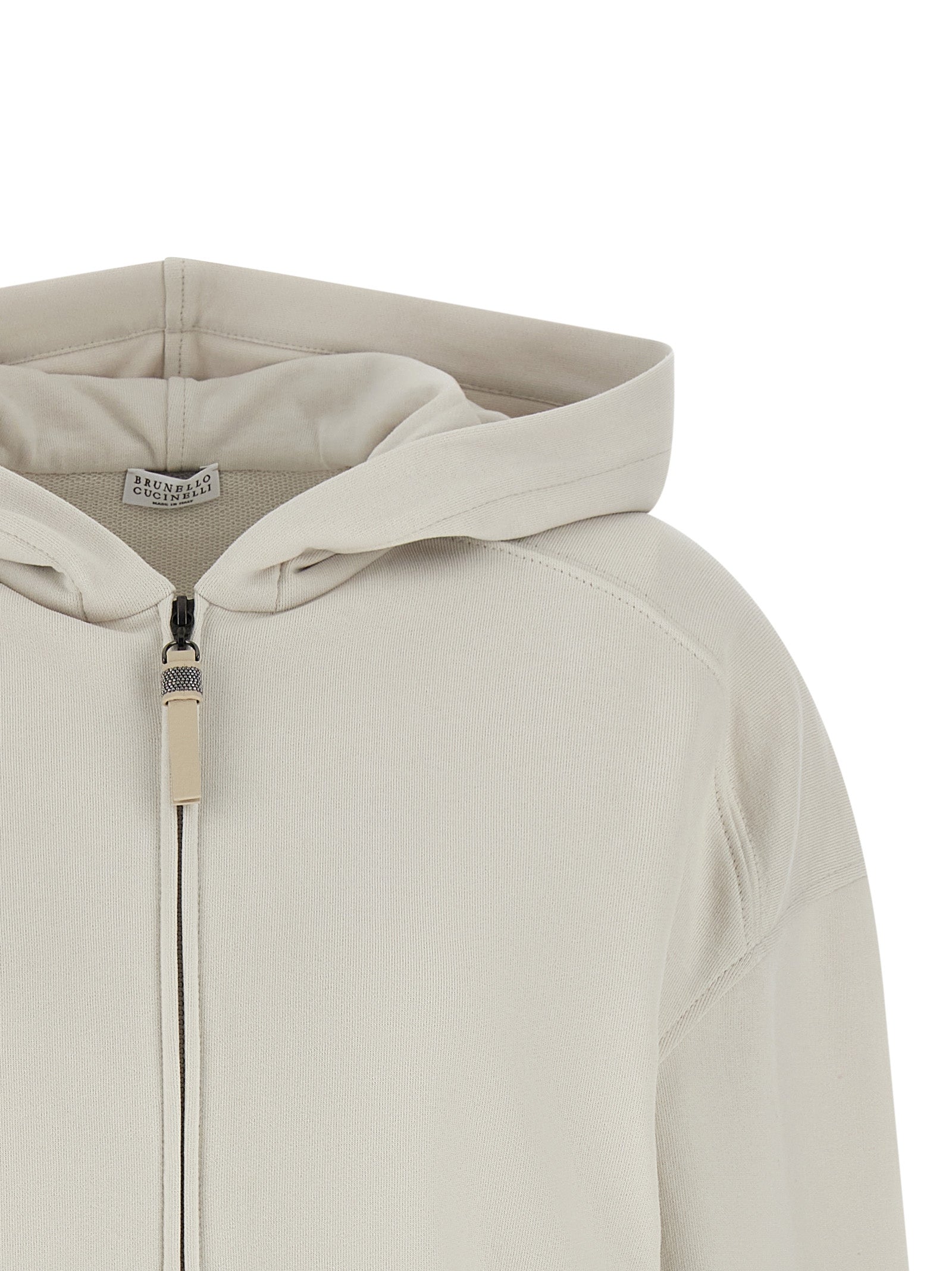 Brunello Cucinelli Beige Cotton Sweatshirt Brunello Cucinelli