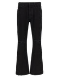 PURPLE Black Cotton Flared Jeans PURPLE