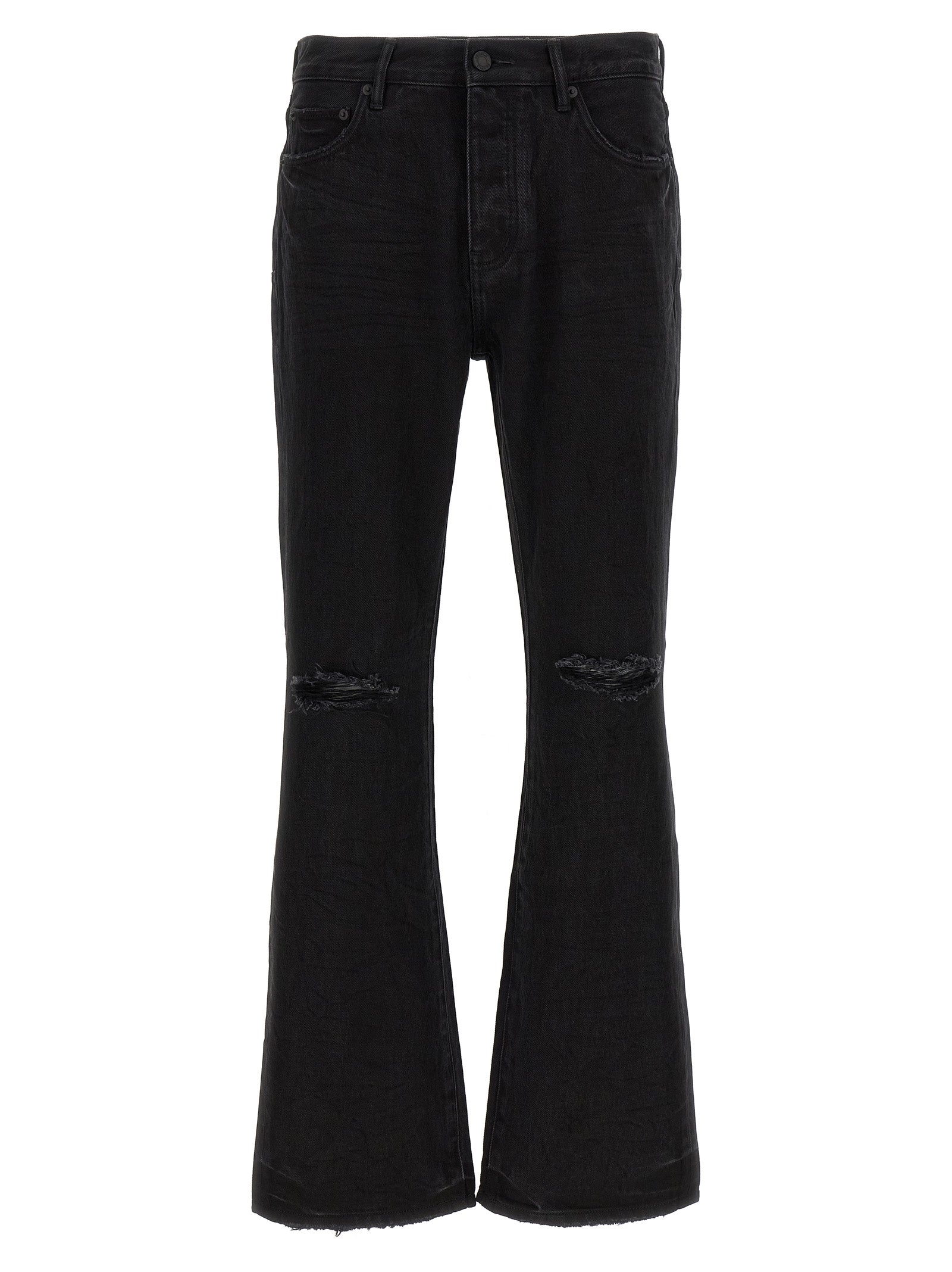 PURPLE Black Cotton Flared Jeans PURPLE