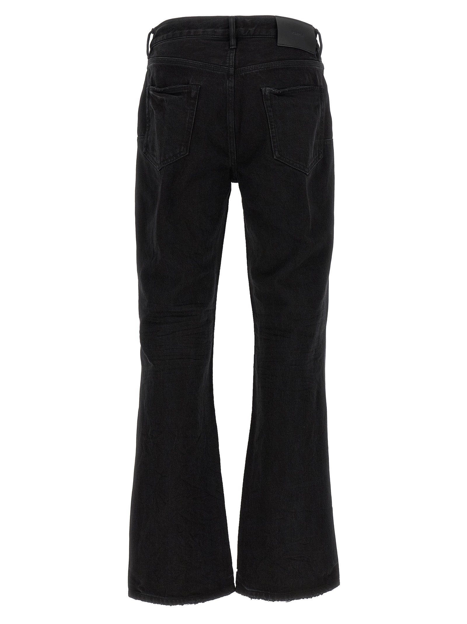 PURPLE Black Cotton Flared Jeans PURPLE
