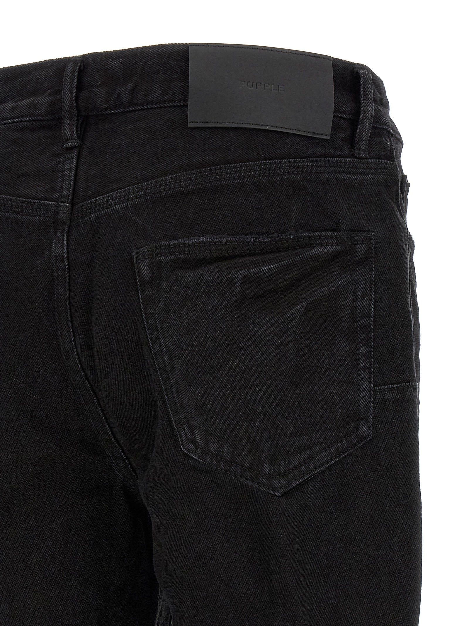 PURPLE Black Cotton Flared Jeans PURPLE