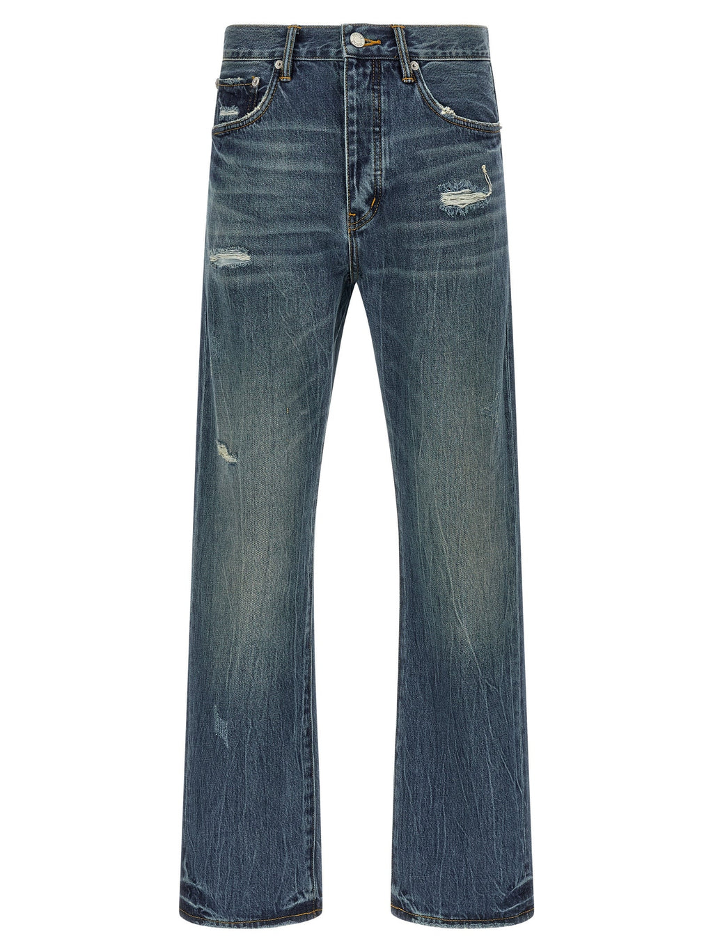PURPLE Blue Cotton Straight-Leg Jeans PURPLE