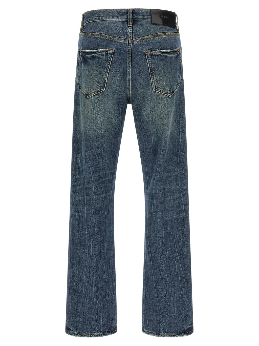 PURPLE Blue Cotton Straight-Leg Jeans PURPLE