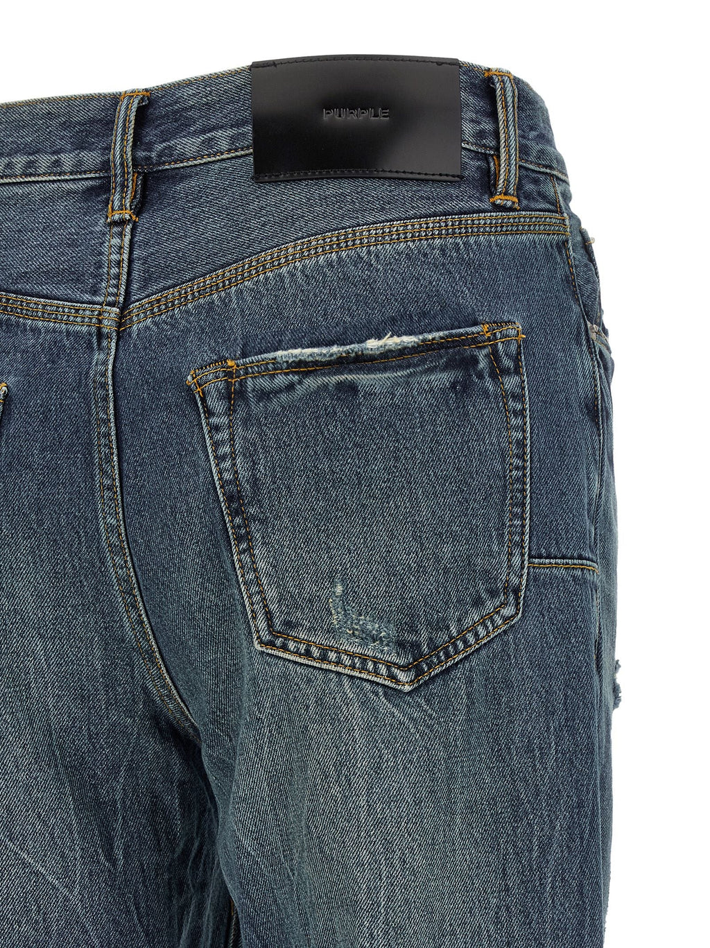 PURPLE Blue Cotton Straight-Leg Jeans PURPLE