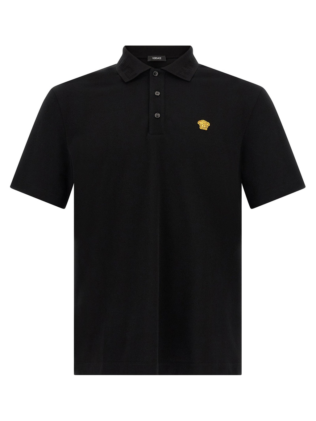 Versace Black Cotton Polo Shirt Versace