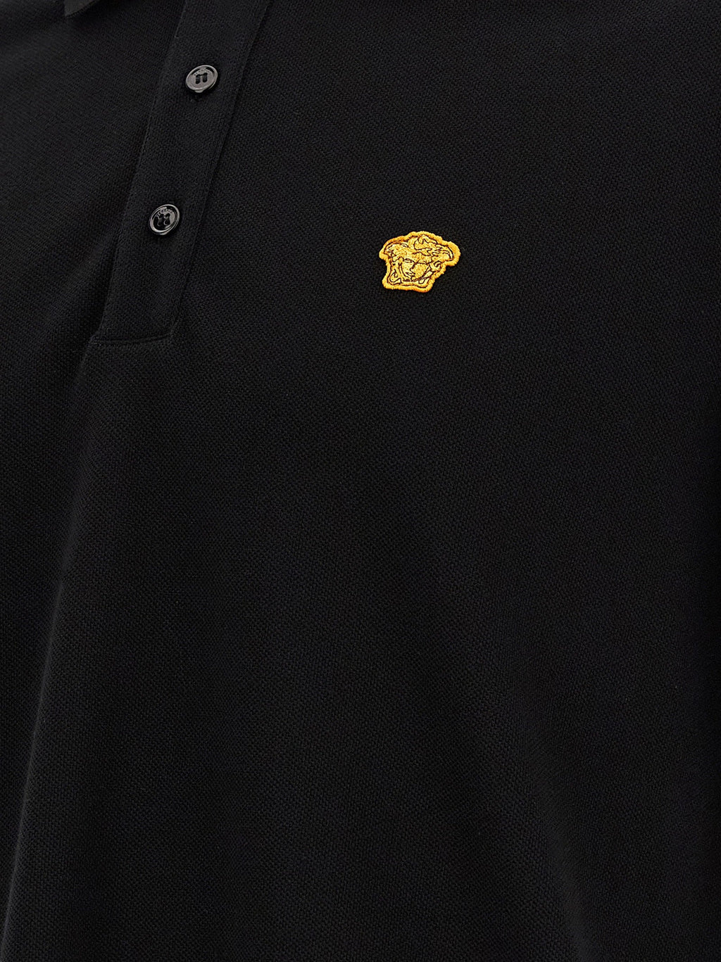 Versace Black Cotton Polo Shirt Versace