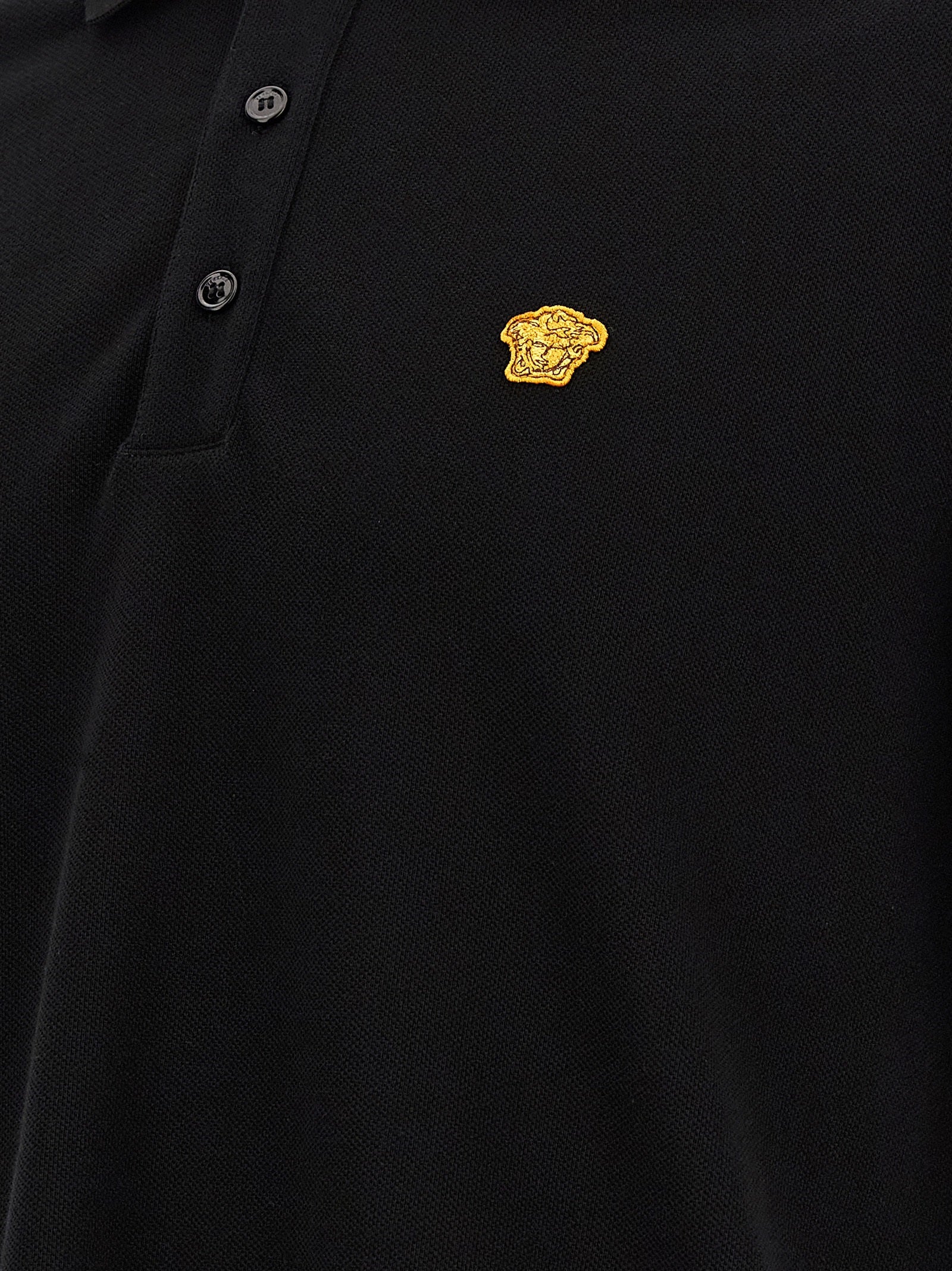 Versace Black Cotton Polo Shirt Versace
