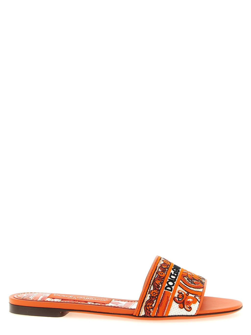 Dolce & Gabbana Orange Cotton Slides Dolce & Gabbana