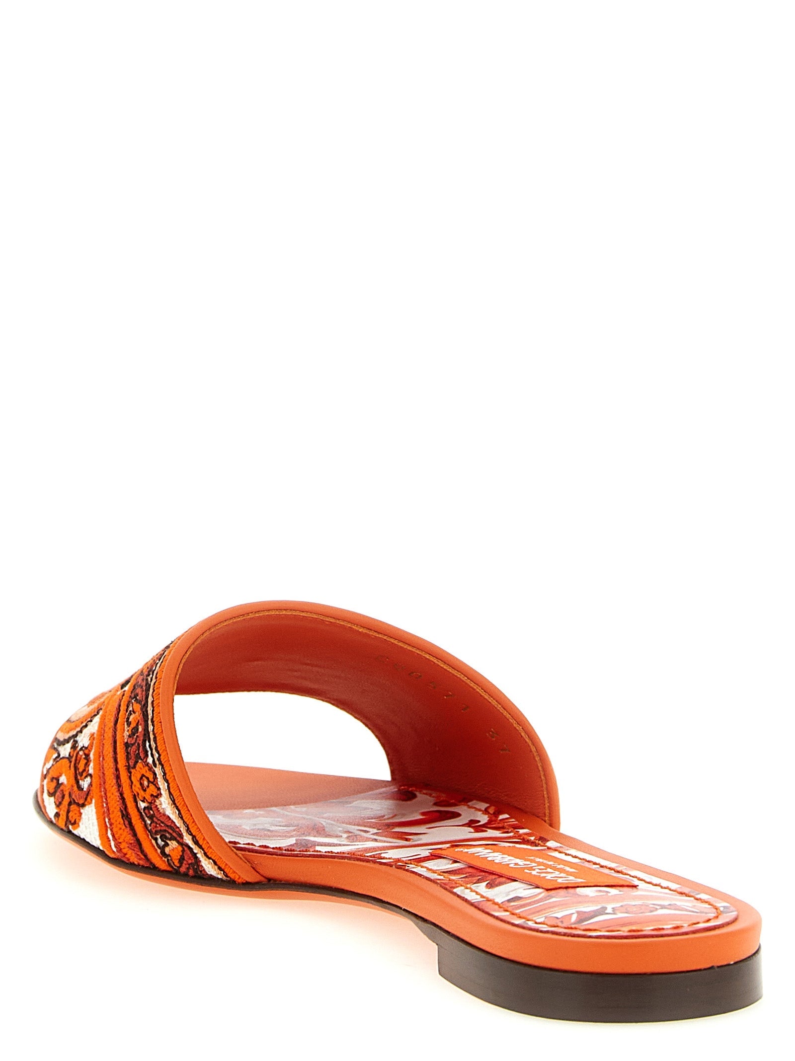 Dolce & Gabbana Orange Cotton Slides Dolce & Gabbana