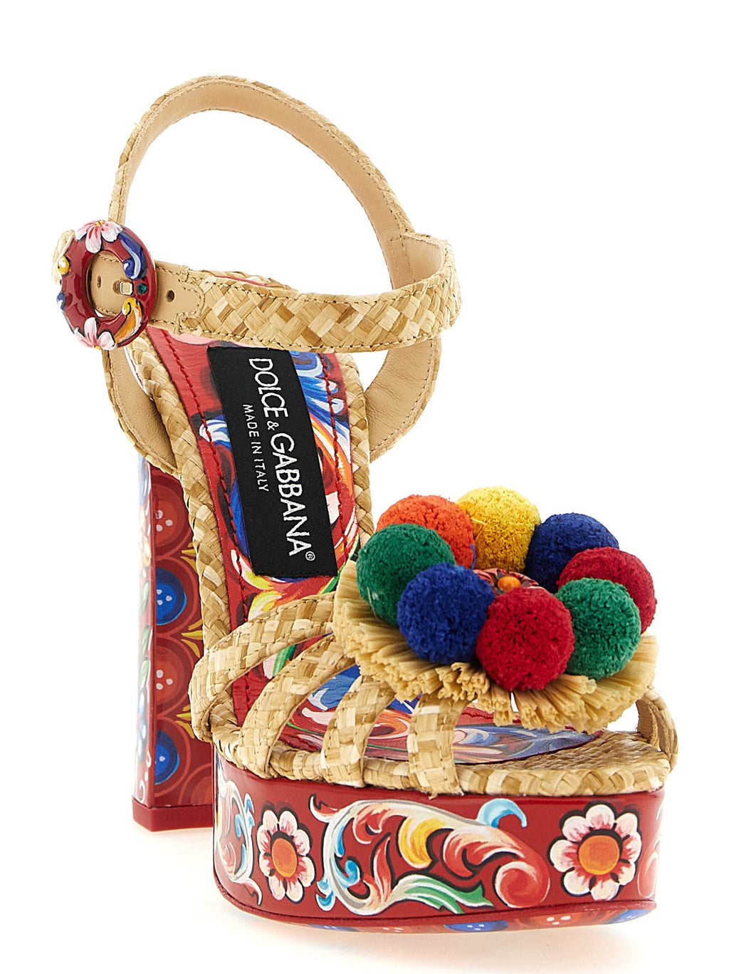 Dolce & Gabbana Multicolor Viscose Stiletto Heel Sandals