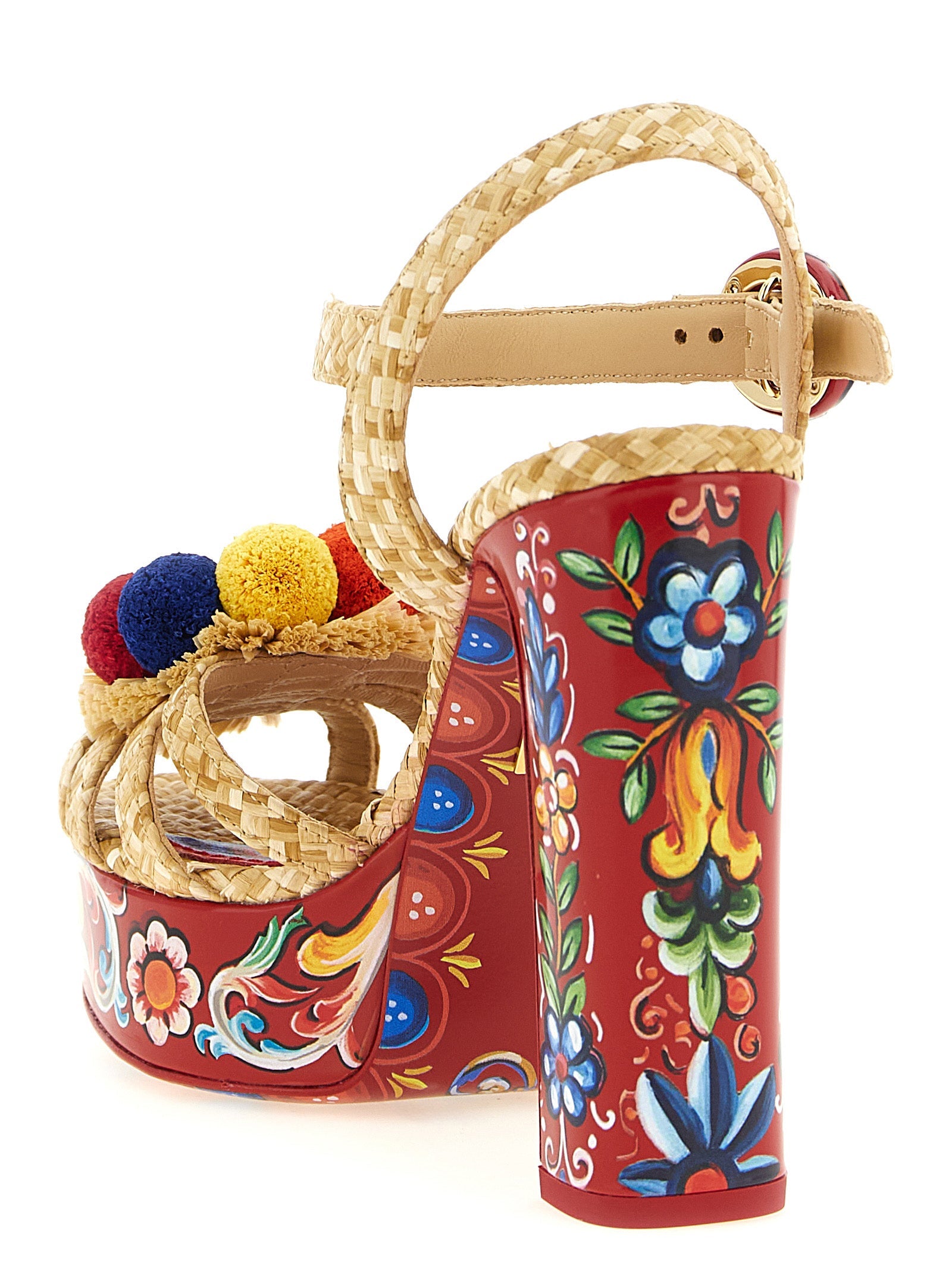Dolce & Gabbana Multicolor Viscose Stiletto Heel Sandals