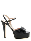 Valentino Garavani Black Calfskin Stiletto Heel Sandals Valentino Garavani
