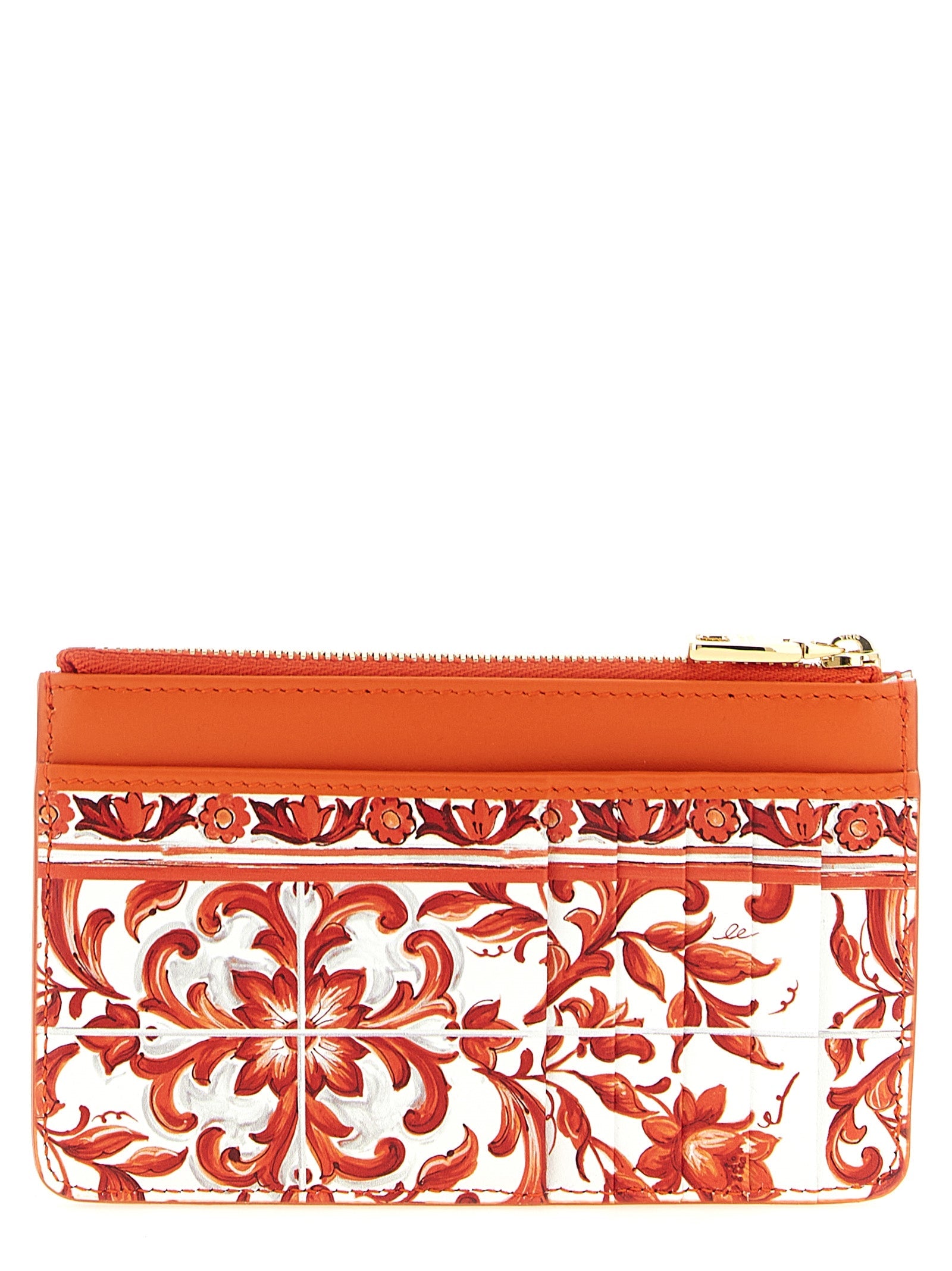 Dolce & Gabbana Orange Calfskin Cardholder