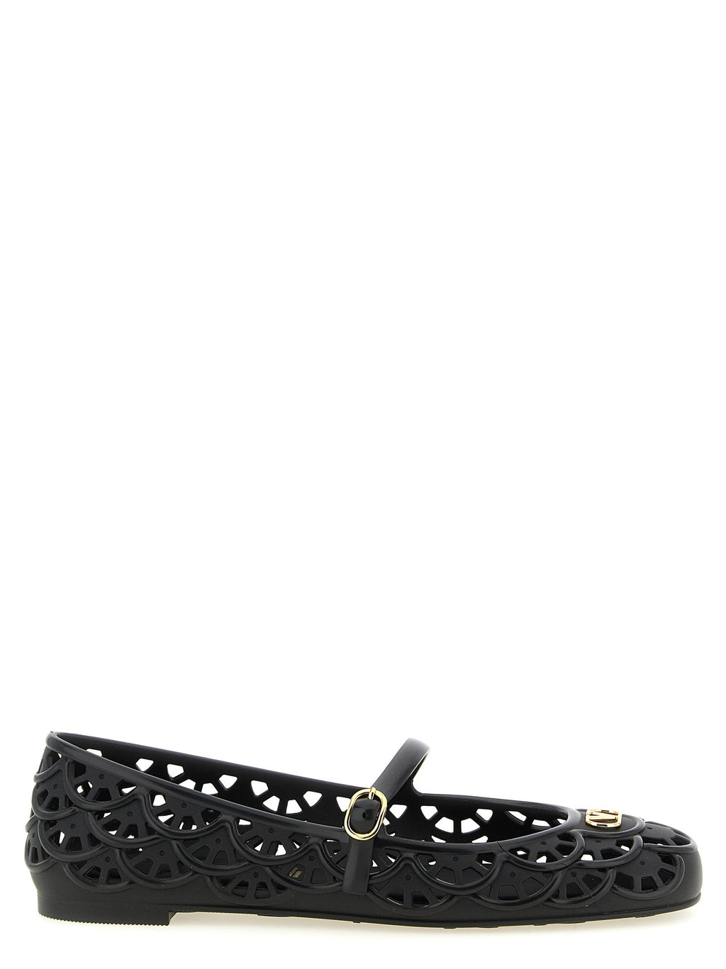 Valentino Garavani Black Polyvinyl Ballet Flats Valentino Garavani