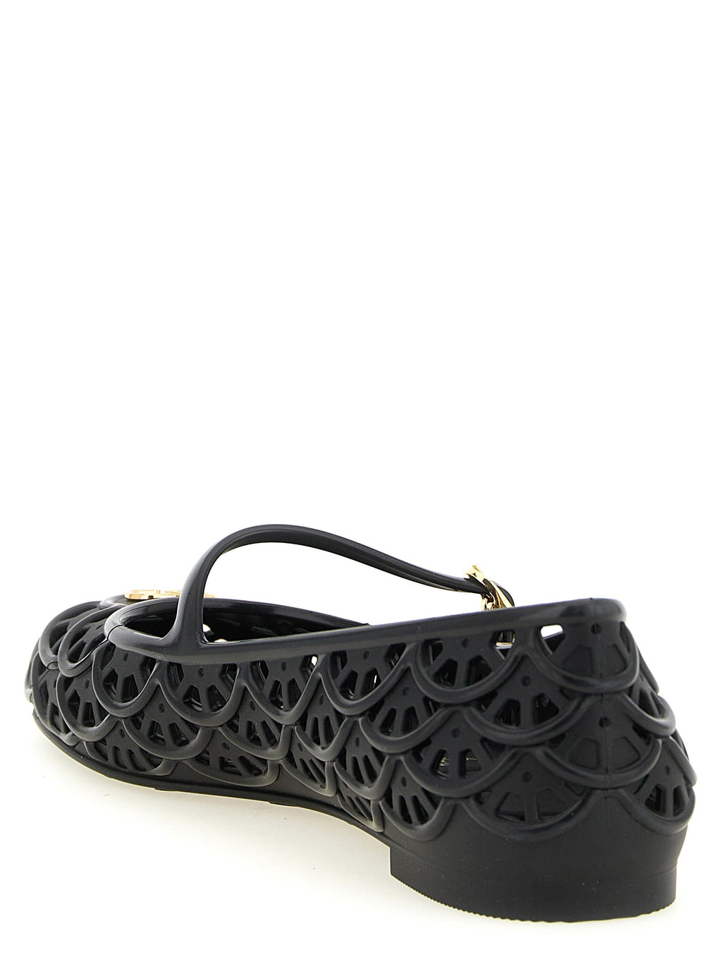 Valentino Garavani Black Polyvinyl Ballet Flats Valentino Garavani