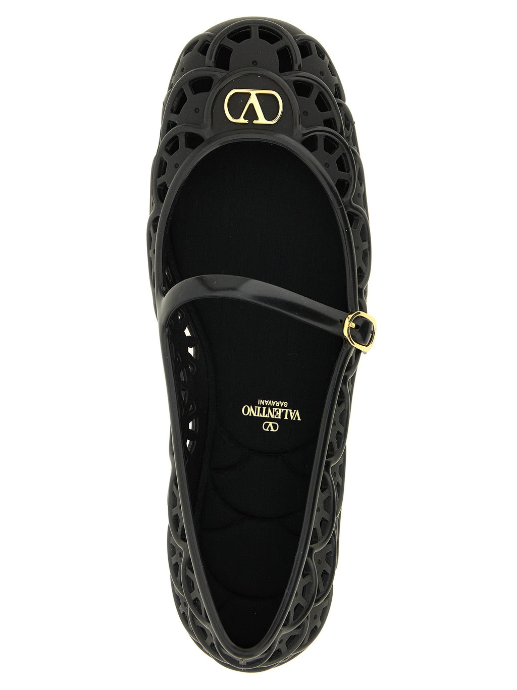 Valentino Garavani Black Polyvinyl Ballet Flats Valentino Garavani