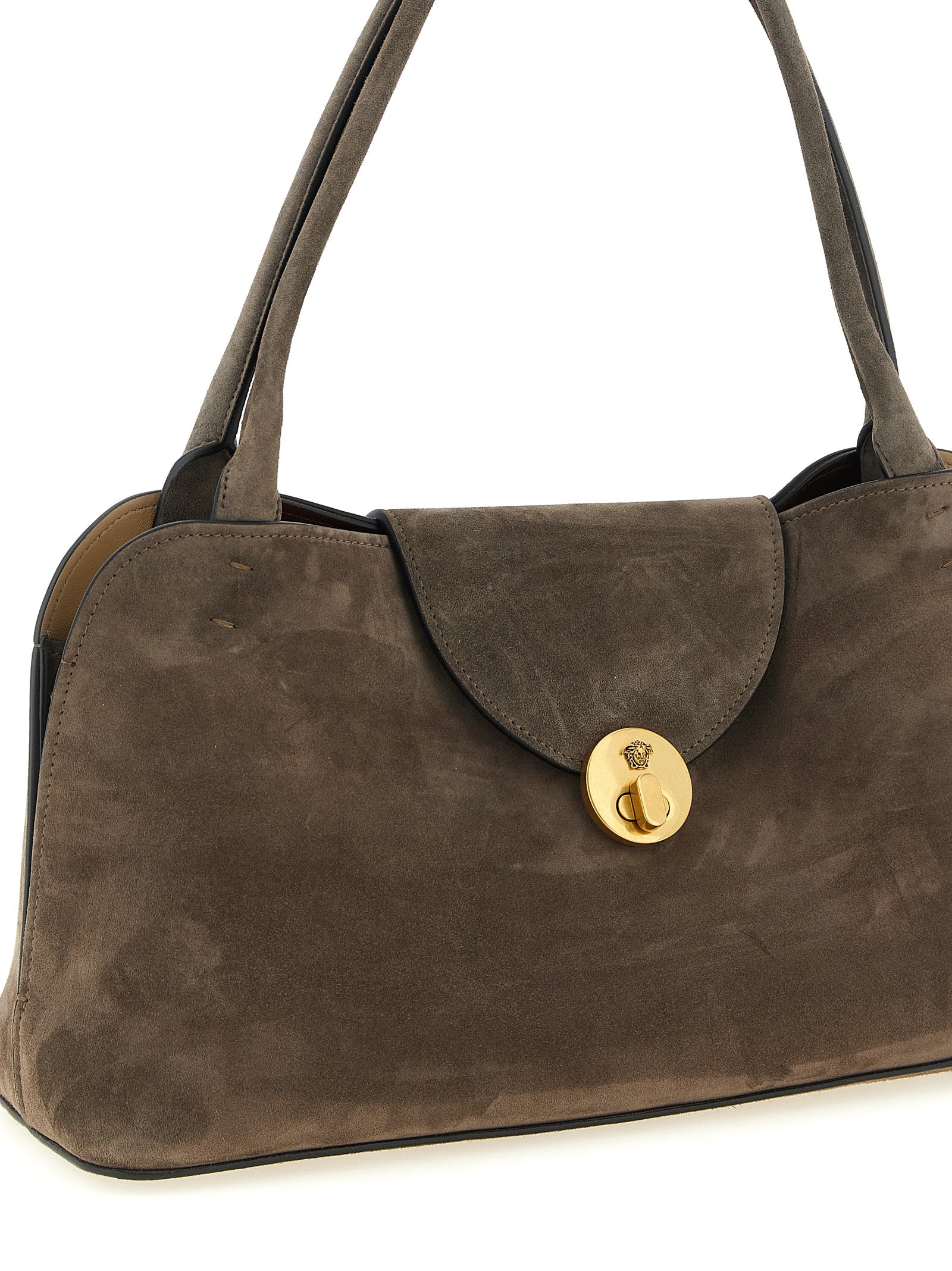 Versace Brown Calfskin Shoulder Bag Versace