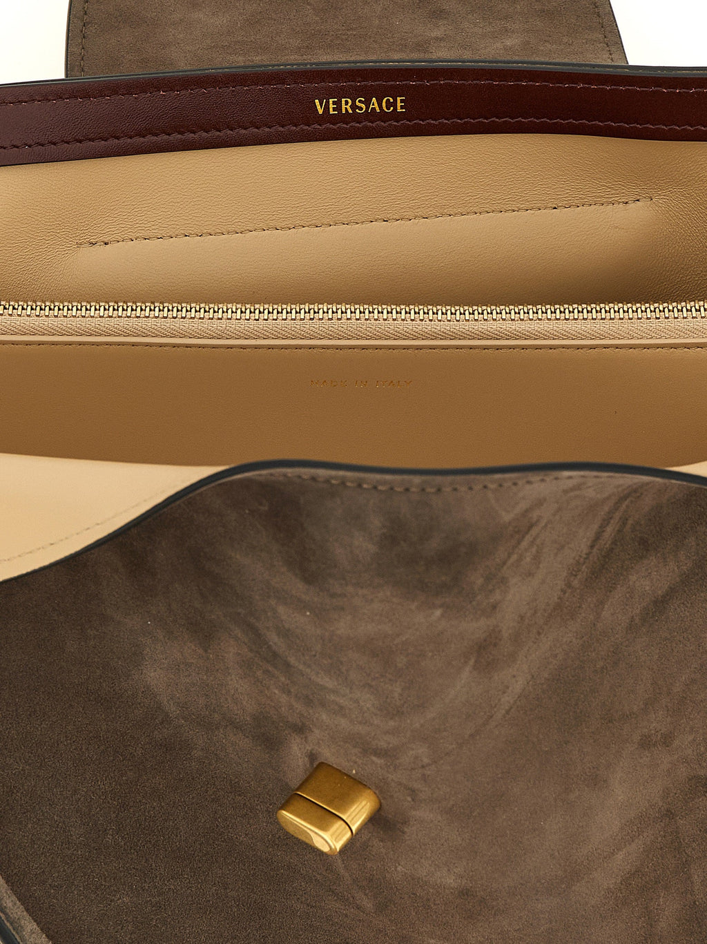Versace Brown Calfskin Shoulder Bag Versace
