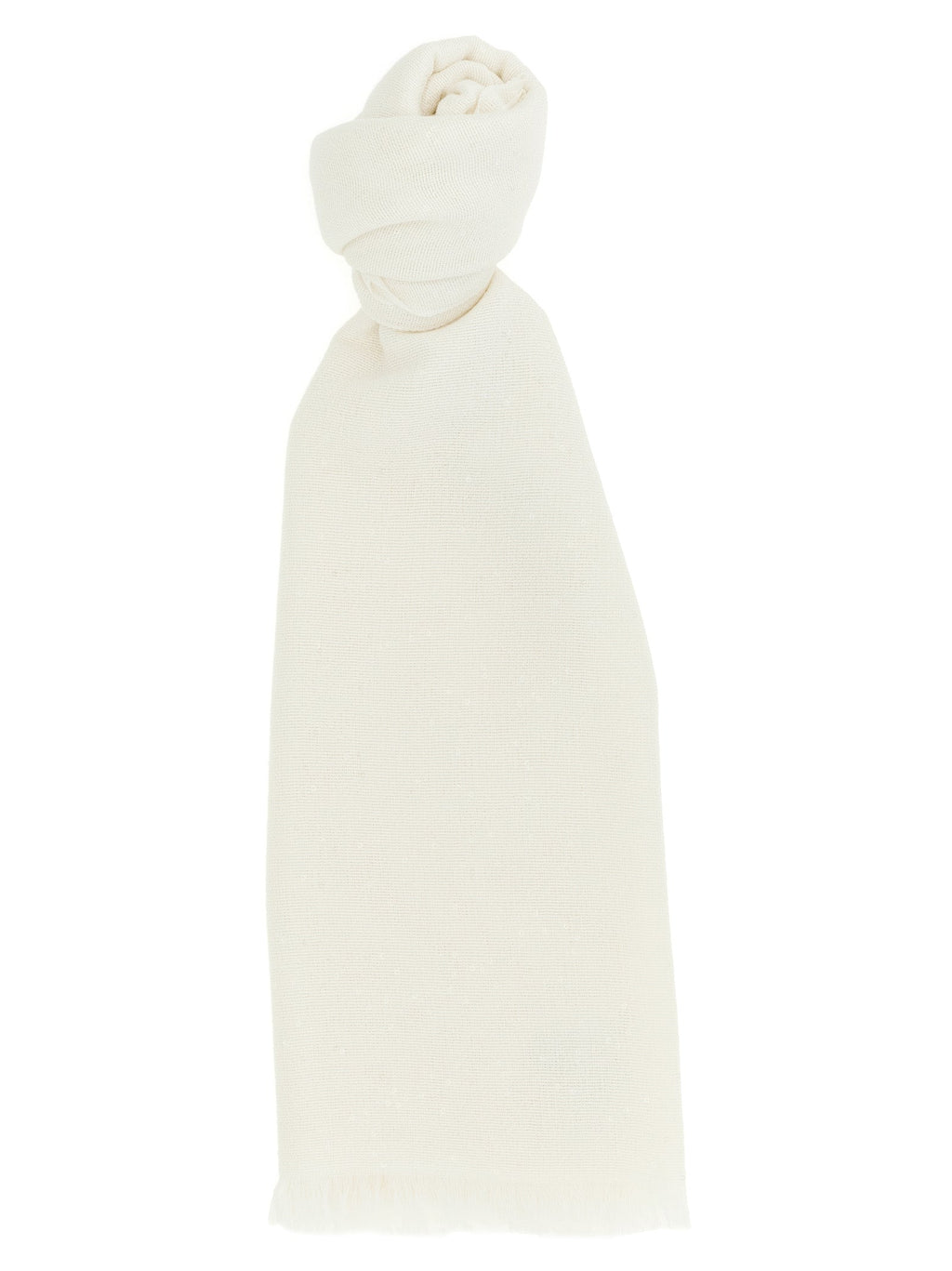 Brunello Cucinelli White Cashmere Scarf Brunello Cucinelli