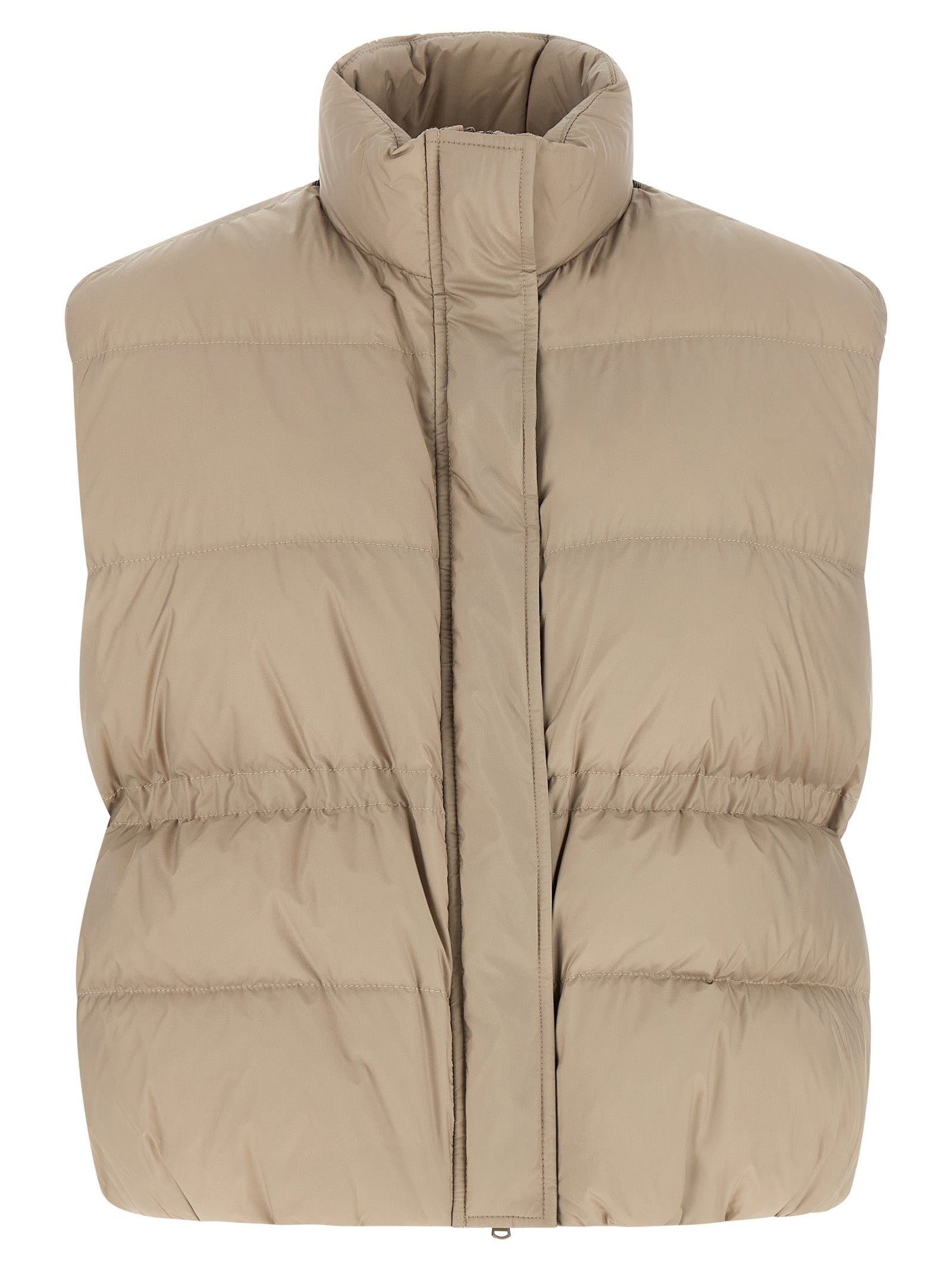Brunello Cucinelli Gray Polyester Sleeveless Jacket Brunello Cucinelli