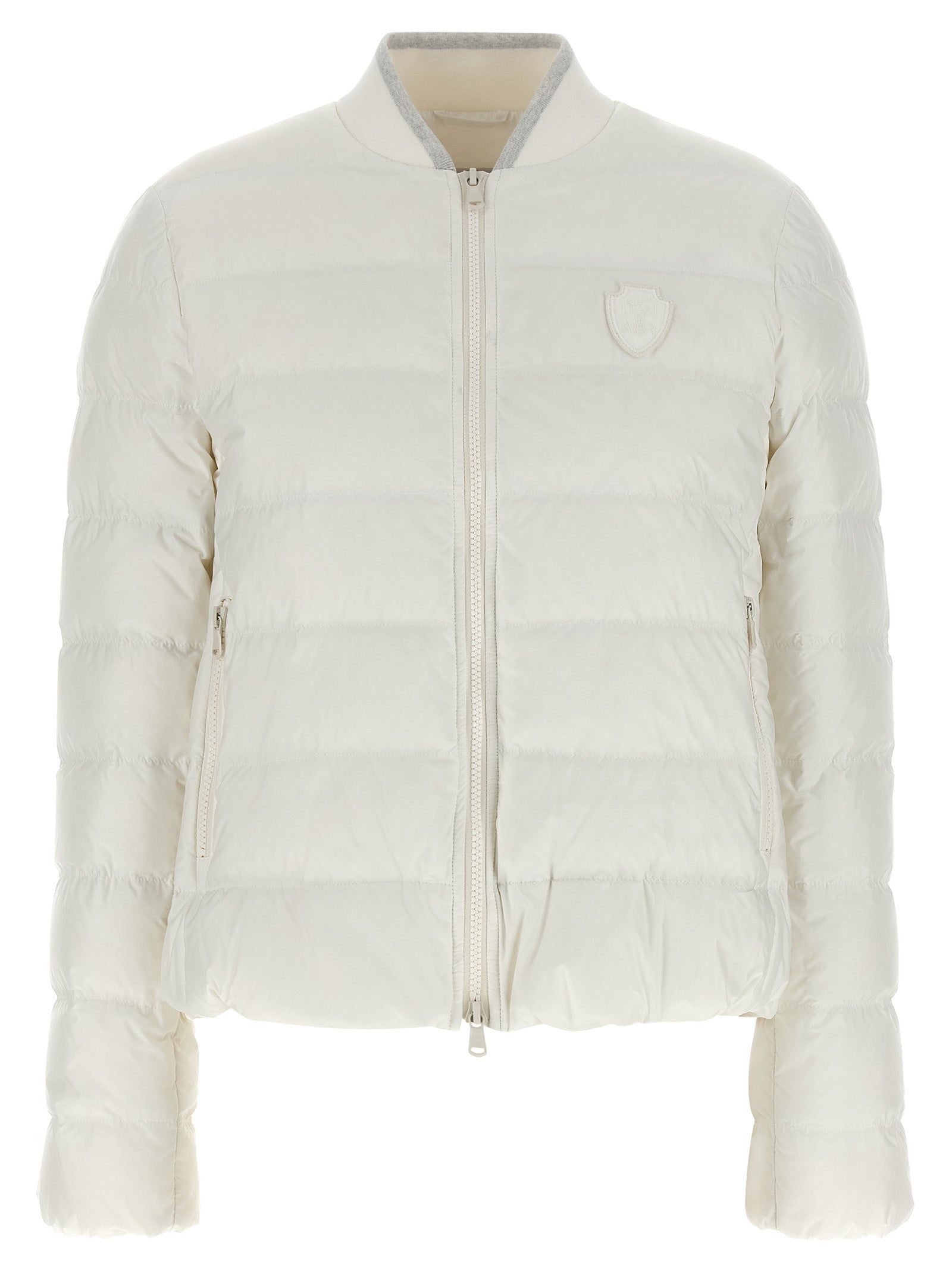 Brunello Cucinelli White Polyester Full-Length Jacket Brunello Cucinelli