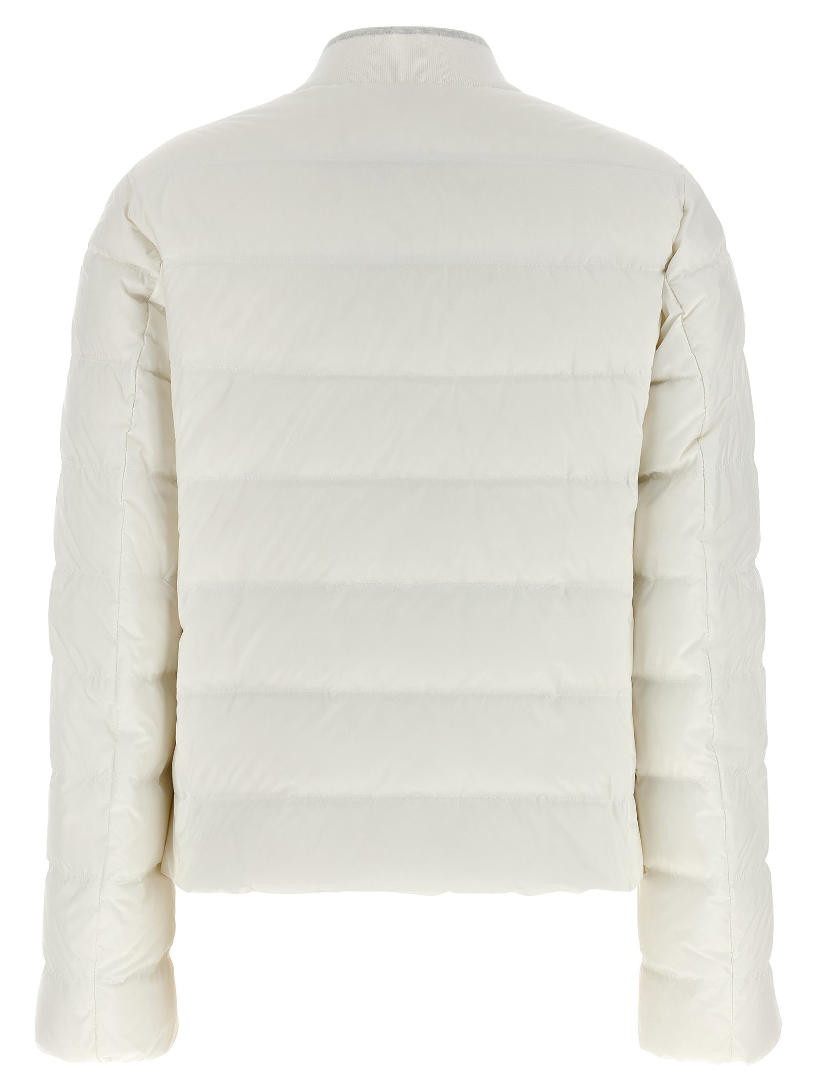 Brunello Cucinelli White Polyester Full-Length Jacket Brunello Cucinelli