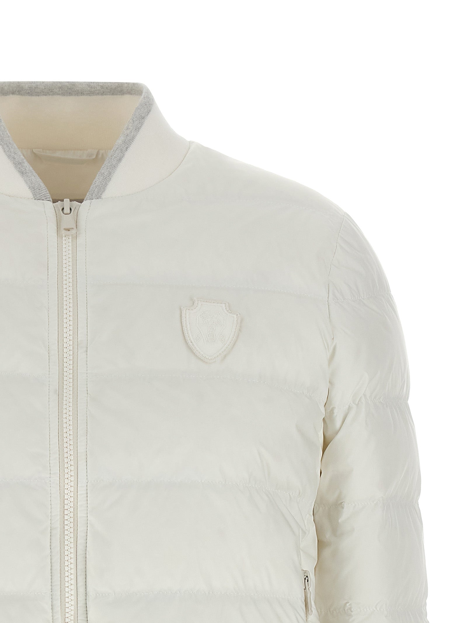 Brunello Cucinelli White Polyester Full-Length Jacket Brunello Cucinelli