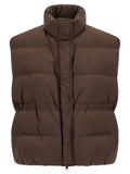 Brunello Cucinelli Brown Polyester Sleeveless Jacket Brunello Cucinelli
