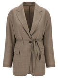 Brunello Cucinelli Beige Virgin Wool Blazer Brunello Cucinelli
