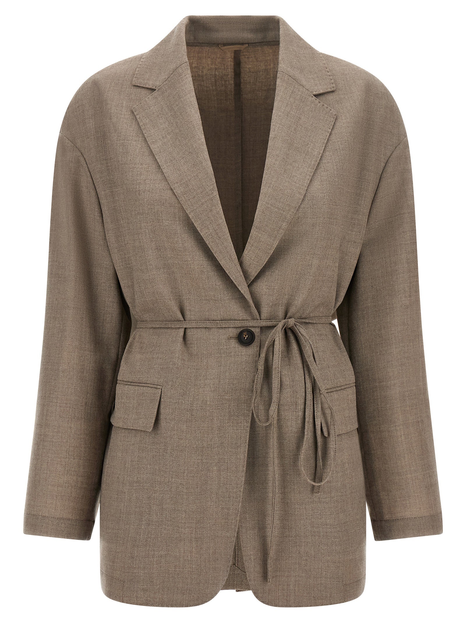 Brunello Cucinelli Beige Virgin Wool Blazer Brunello Cucinelli