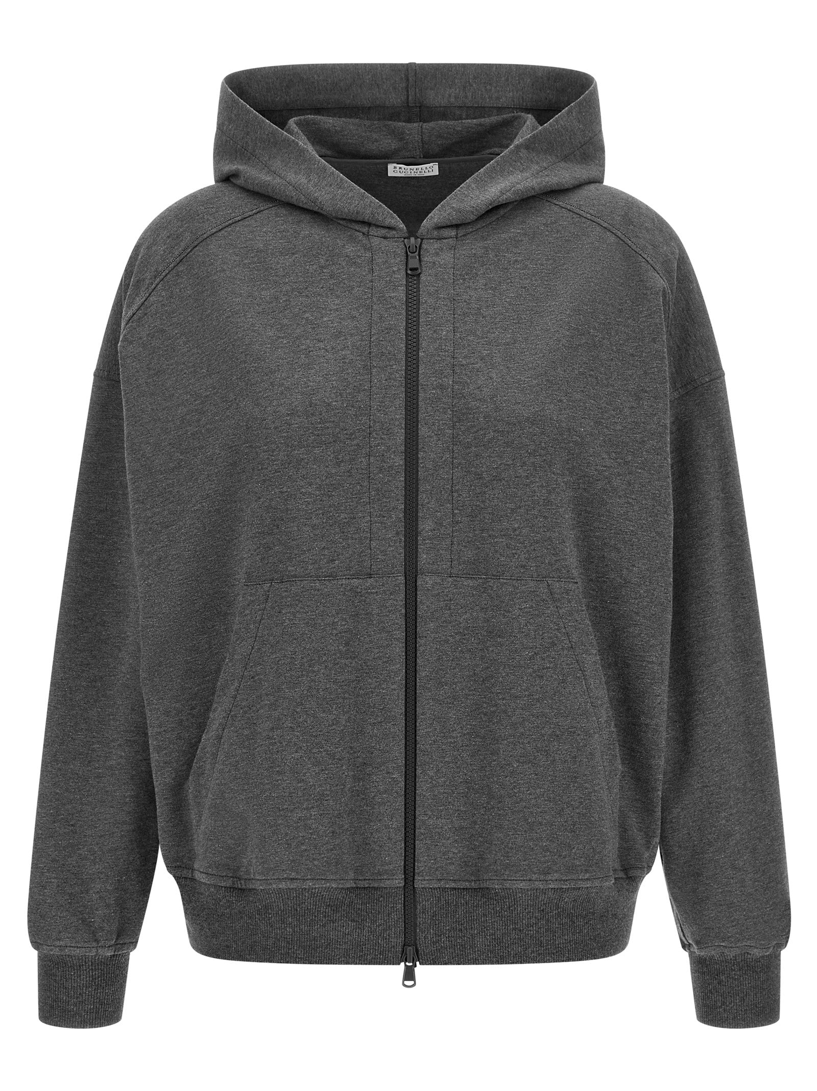 Brunello Cucinelli Gray Cotton Sweatshirt Brunello Cucinelli