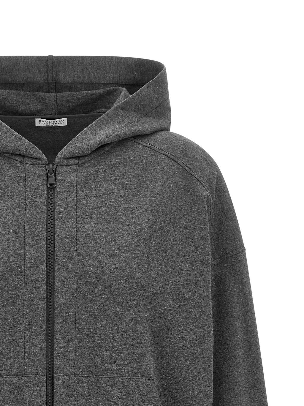 Brunello Cucinelli Gray Cotton Sweatshirt Brunello Cucinelli