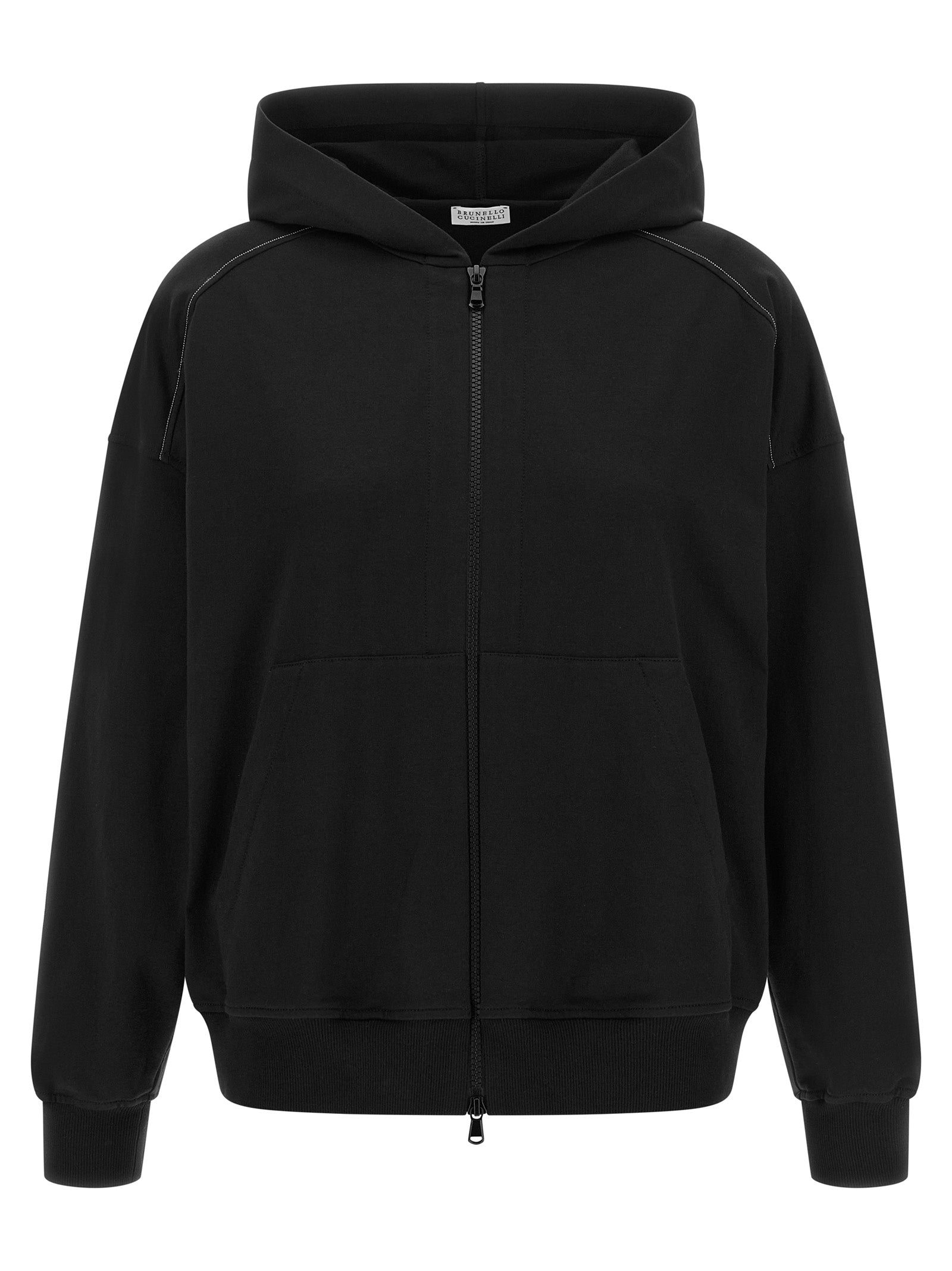 Brunello Cucinelli Black Cotton Sweatshirt Brunello Cucinelli