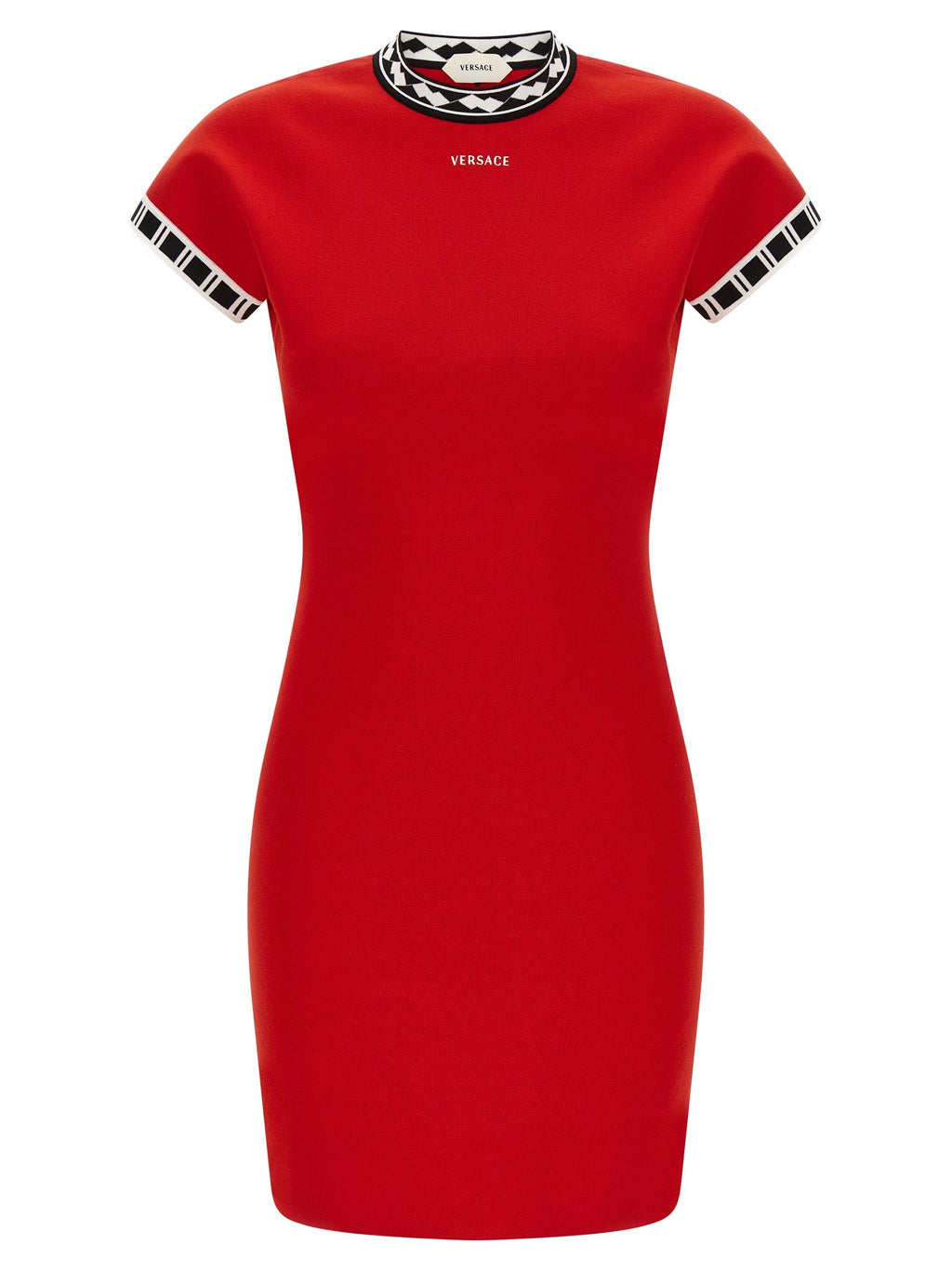 Versace Multicolor Cotton Short Dress Versace