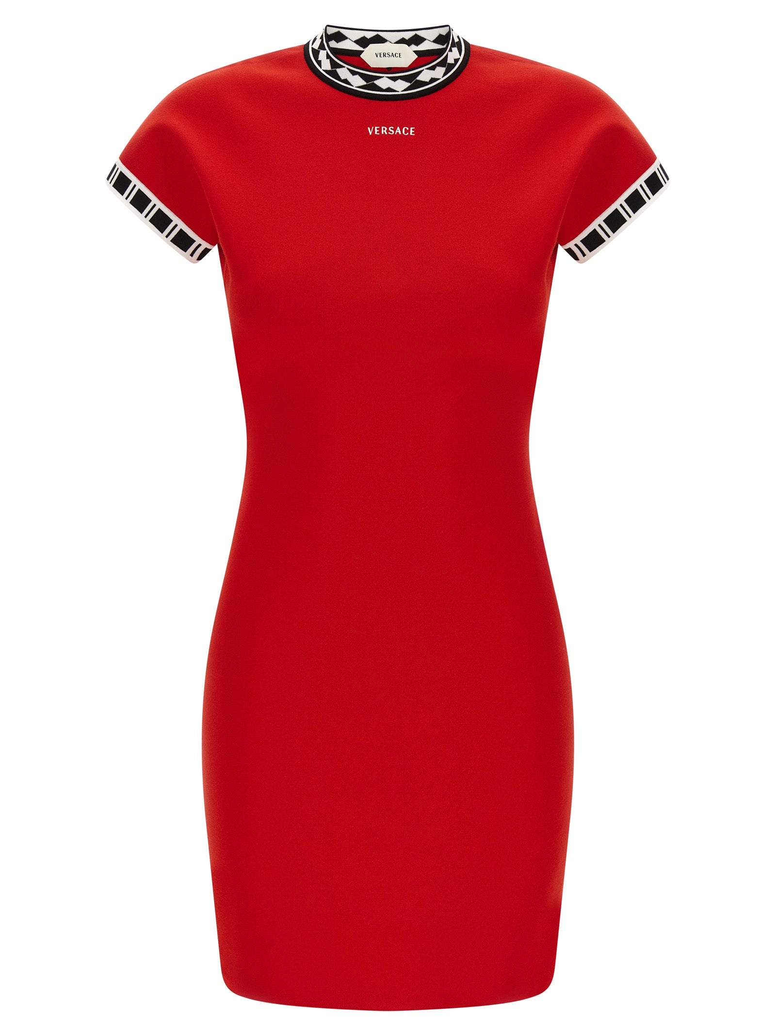 Versace Multicolor Cotton Short Dress Versace