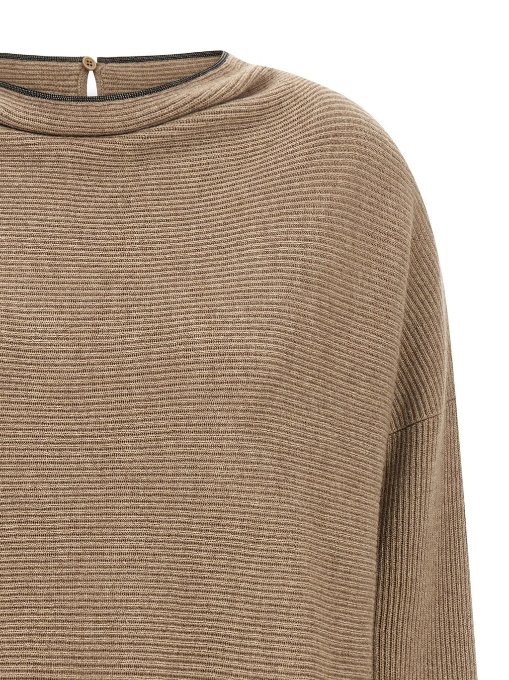Brunello Cucinelli Beige Virgin Wool Short Dress Brunello Cucinelli