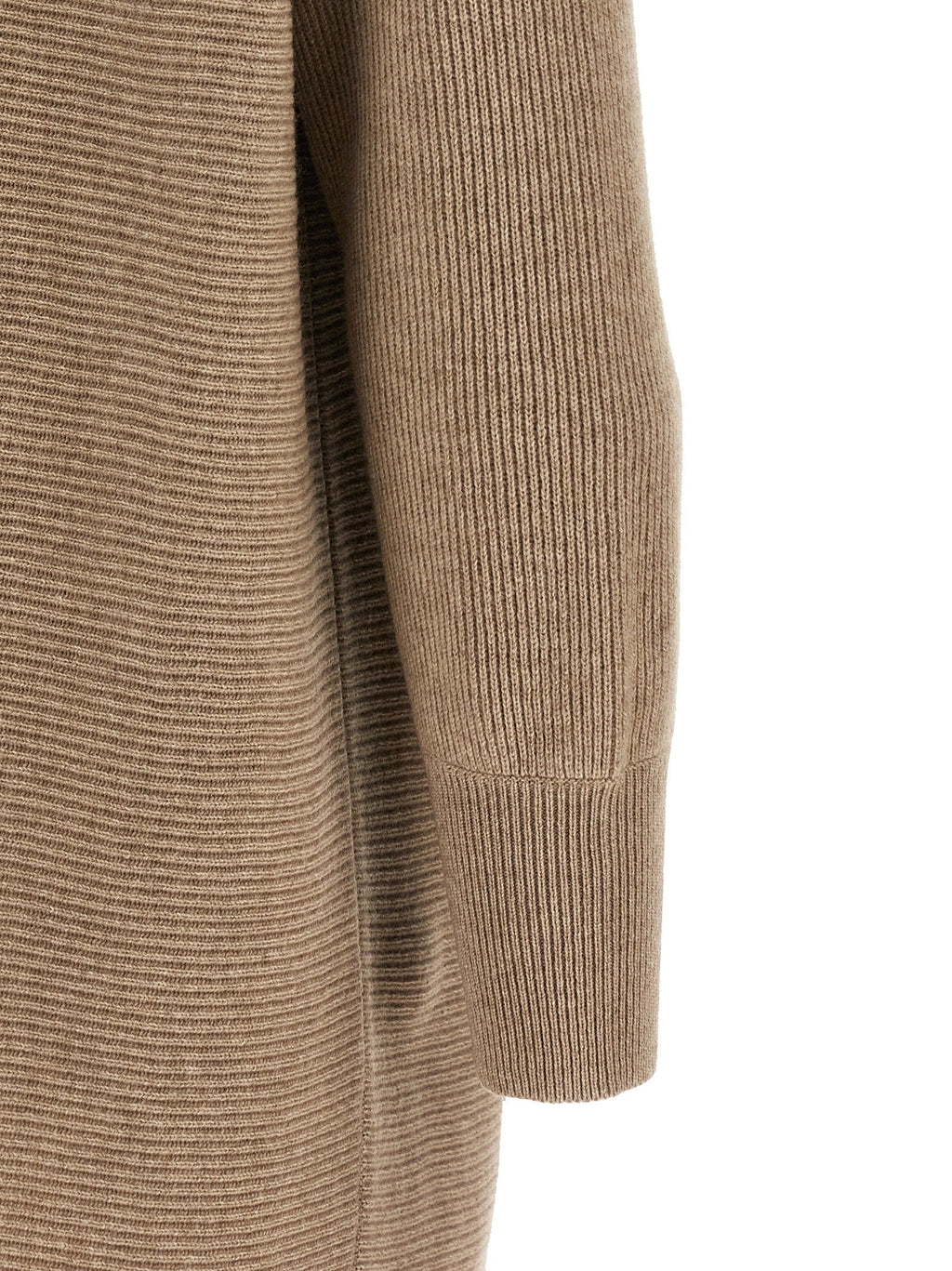 Brunello Cucinelli Beige Virgin Wool Short Dress Brunello Cucinelli